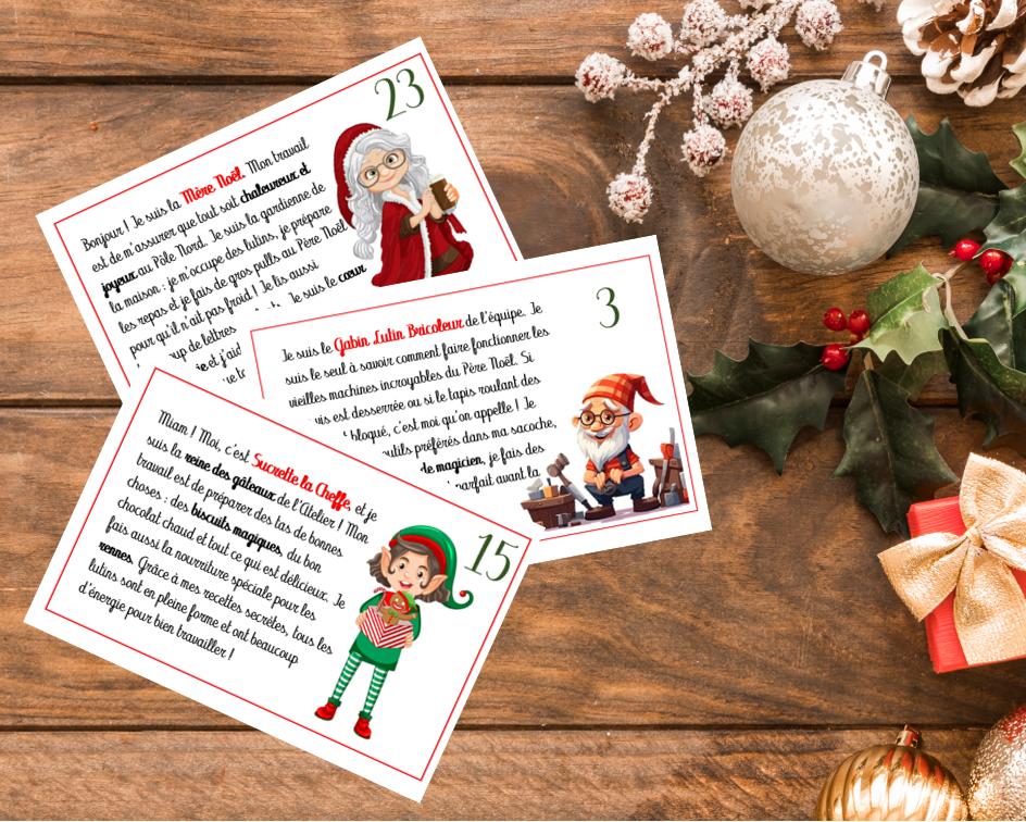 DIY Calendrier de l'Avent les lettres des lutins / kit (PDF à Imprimer)