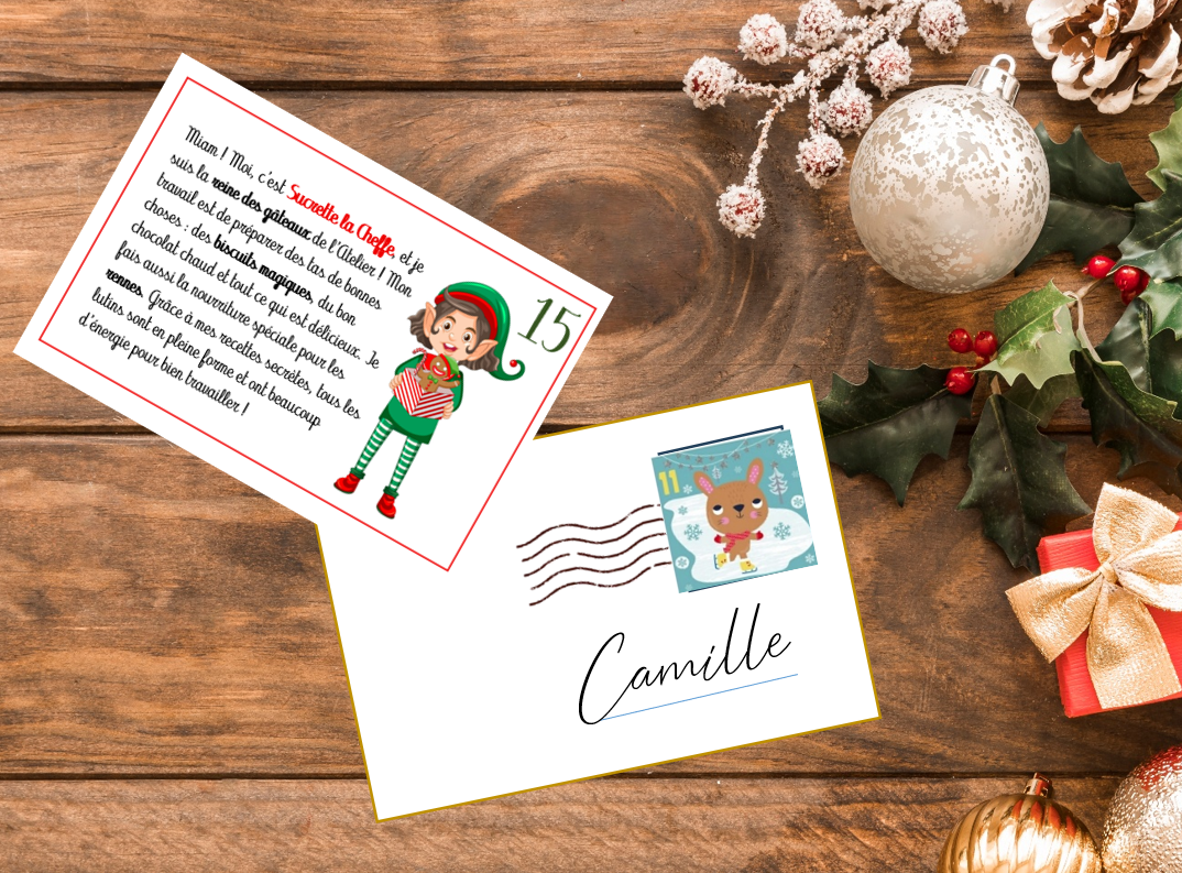 DIY Calendrier de l'Avent les lettres des lutins / kit (PDF à Imprimer) – Image 3