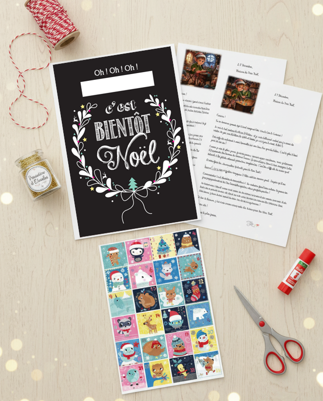 Kit Calendrier de l'Avent DIY : 24 Jours de Lettres de Lutins & Boîte aux Lettres Magique à Fabriquer (PDF à Imprimer)