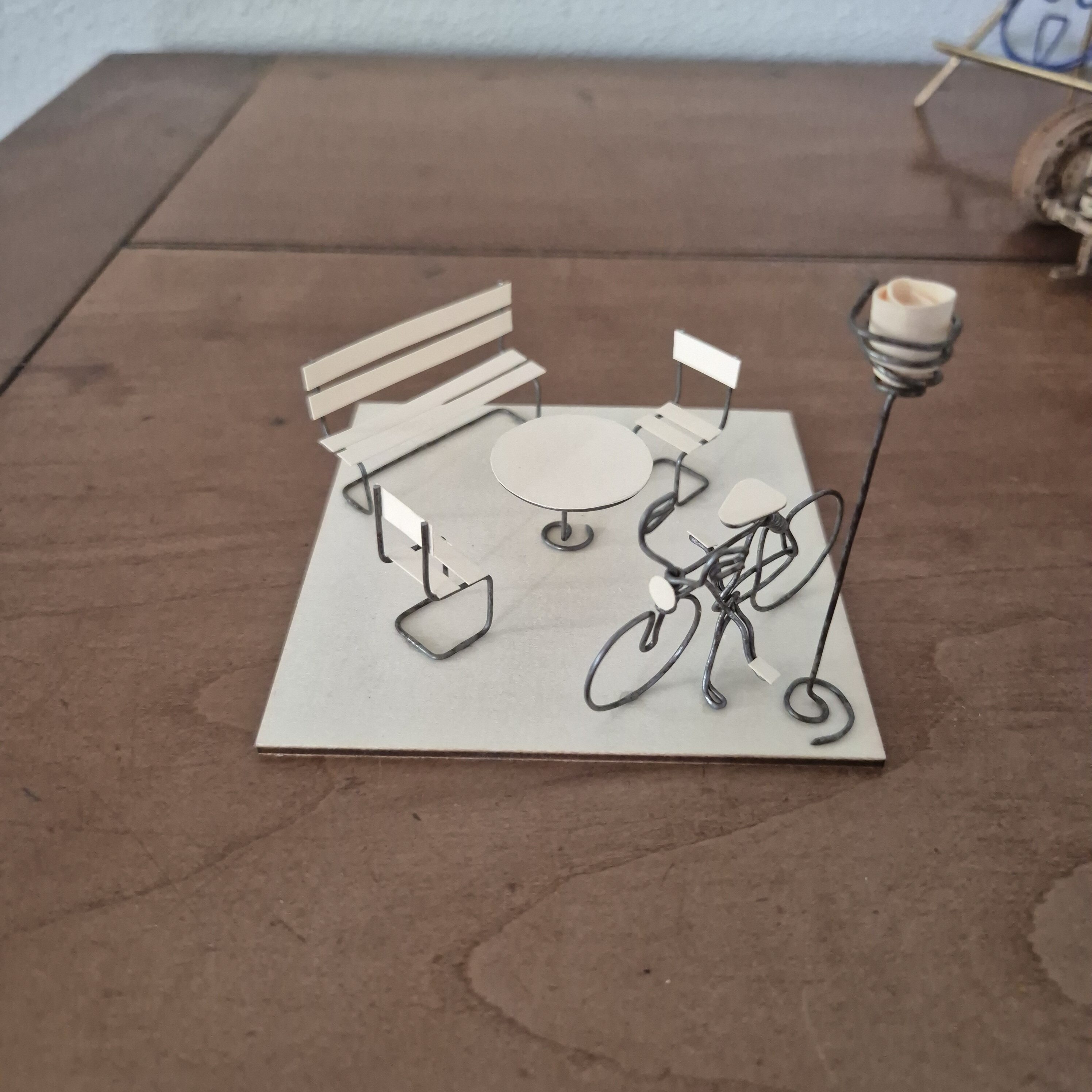 Scène miniature de pause café, diorama vélo, cadeau original – Image 9