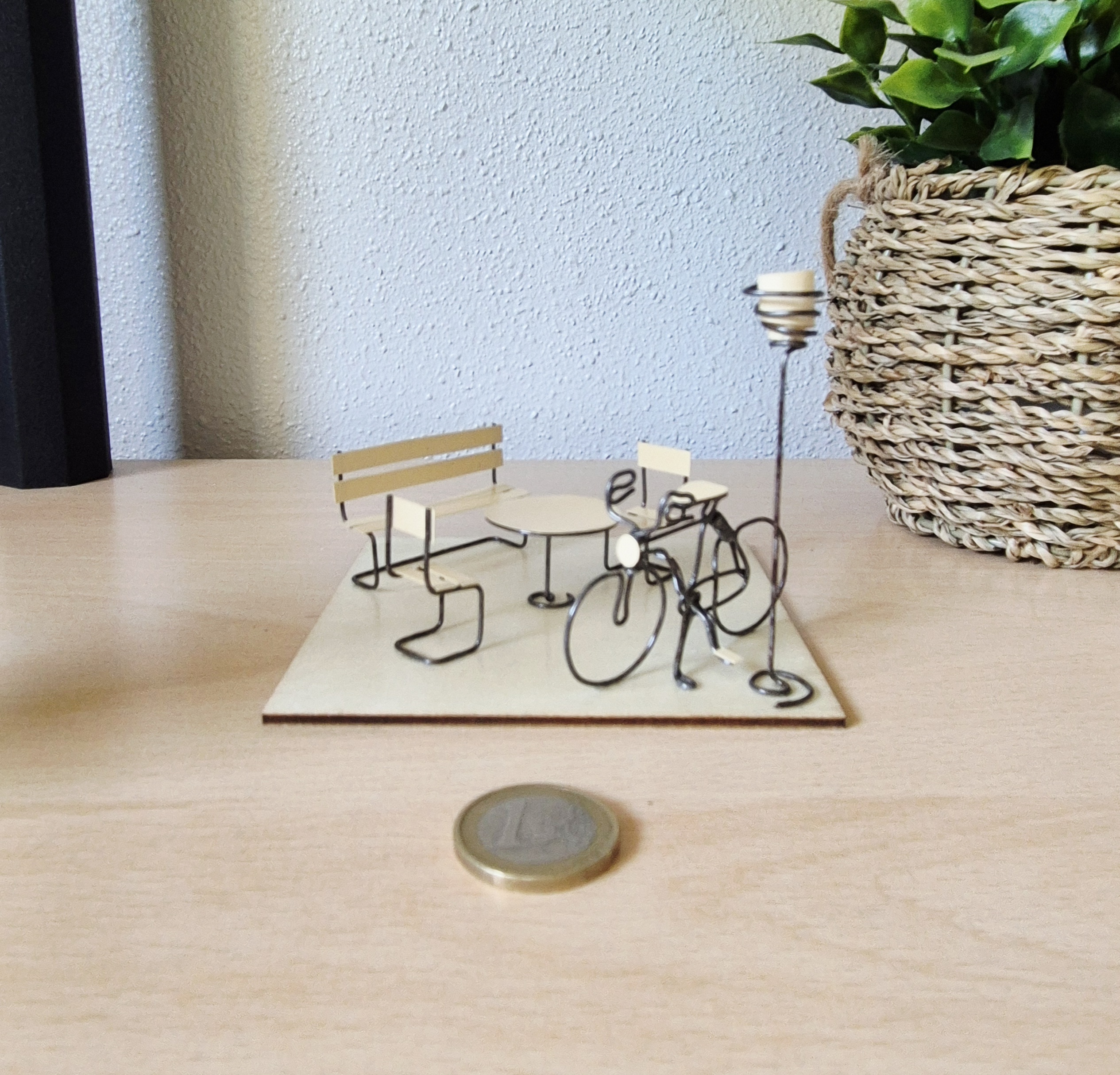 Scène miniature de pause café, diorama vélo, cadeau original – Image 8