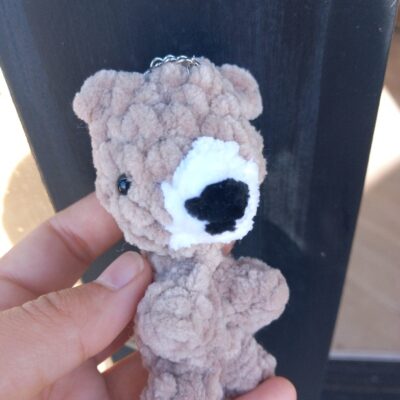 Porte-clé "ours crème"