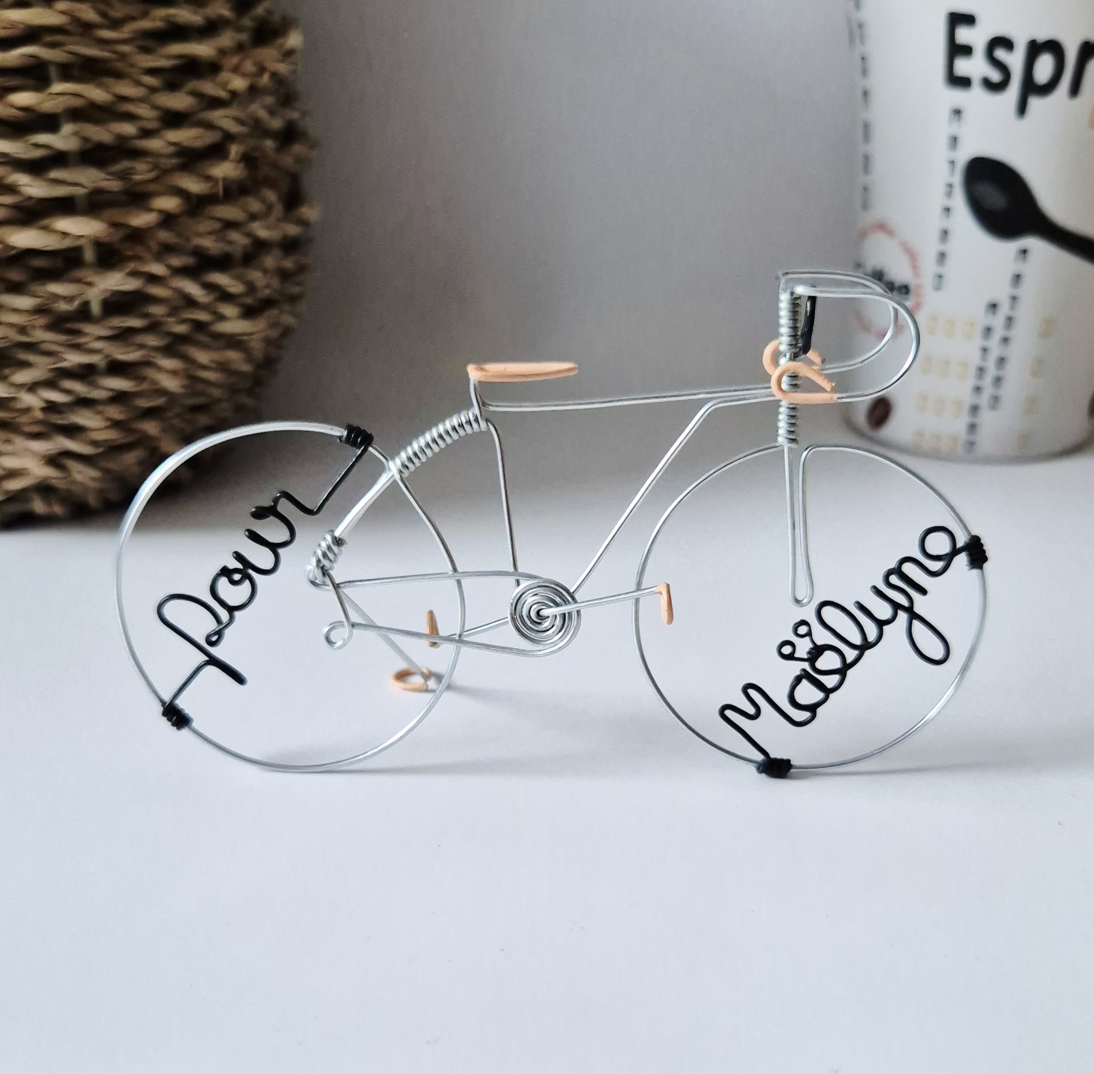 Vélo miniature personnalisé, cadeau avec message – Image 3