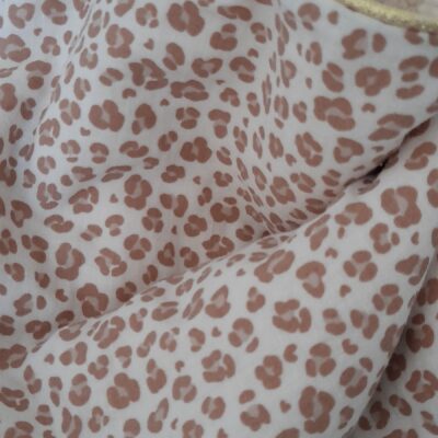 Couverture bébé imprimée léopard Milk et beige