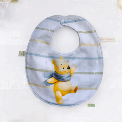 Bavoir bébé motif ours – fait main en coton premium et éponge de bambou Oeko-Tex®