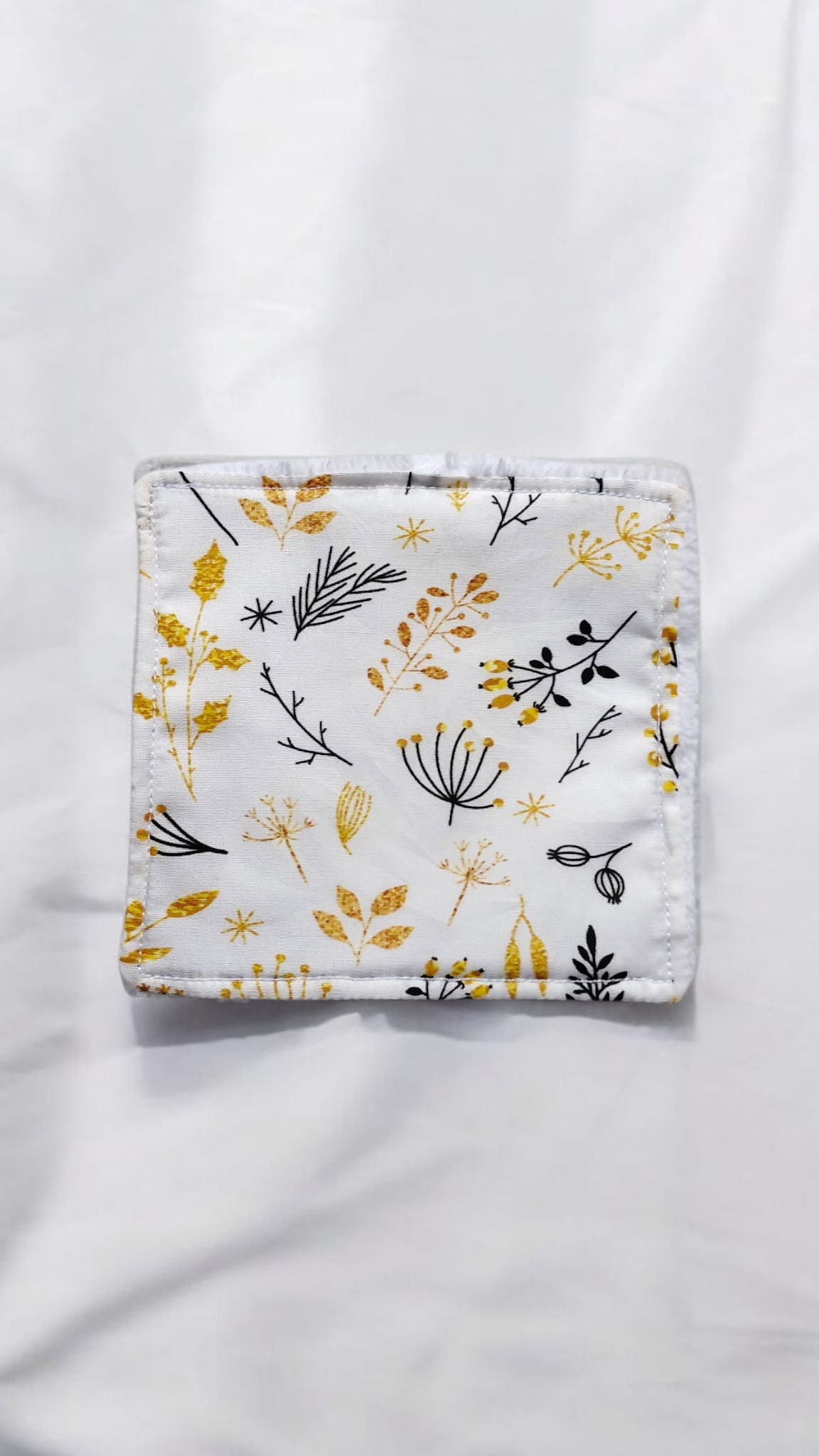 Lot de 4 lingettes lavables motif hiver – fait main en éponge de bambou et coton – idée cadeau de Noël – Image 5