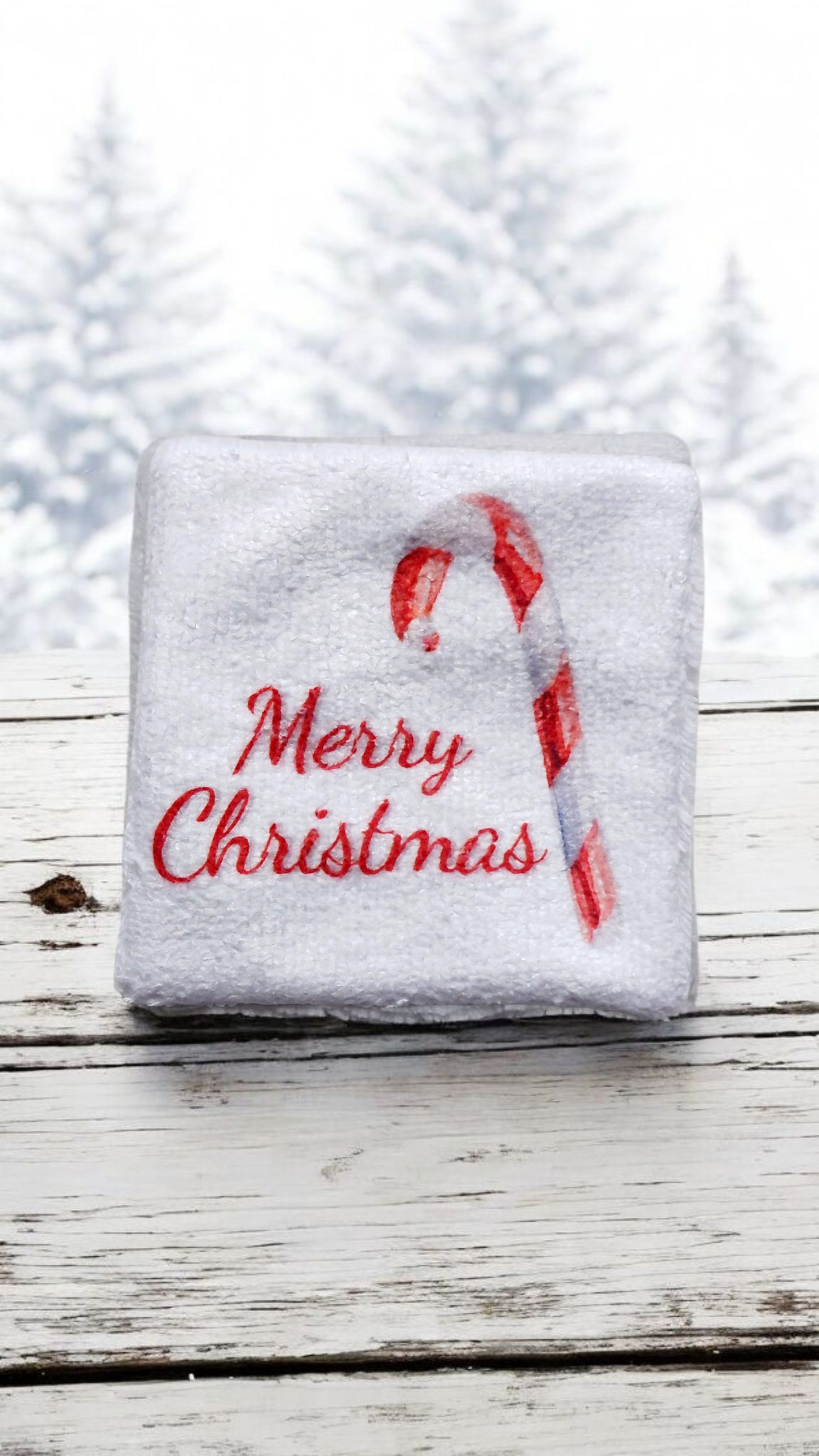 Lot de 4 lingettes lavables double face en éponge de bambou – motif de Noël – Oeko-Tex® et imprimé en France – Image 3