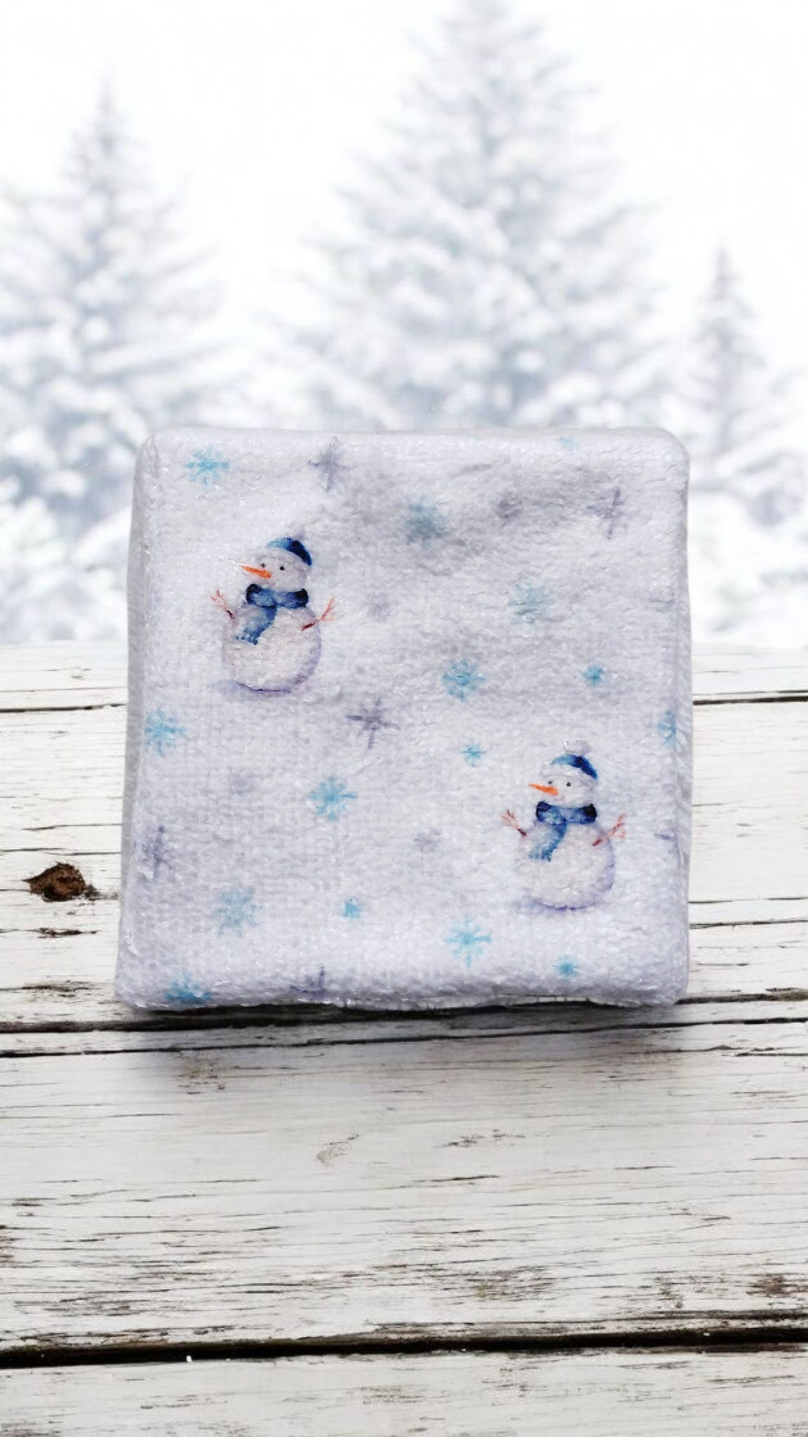 Lot de 4 lingettes lavables double face en éponge de bambou – motif de Noël – Oeko-Tex® et imprimé en France – Image 5