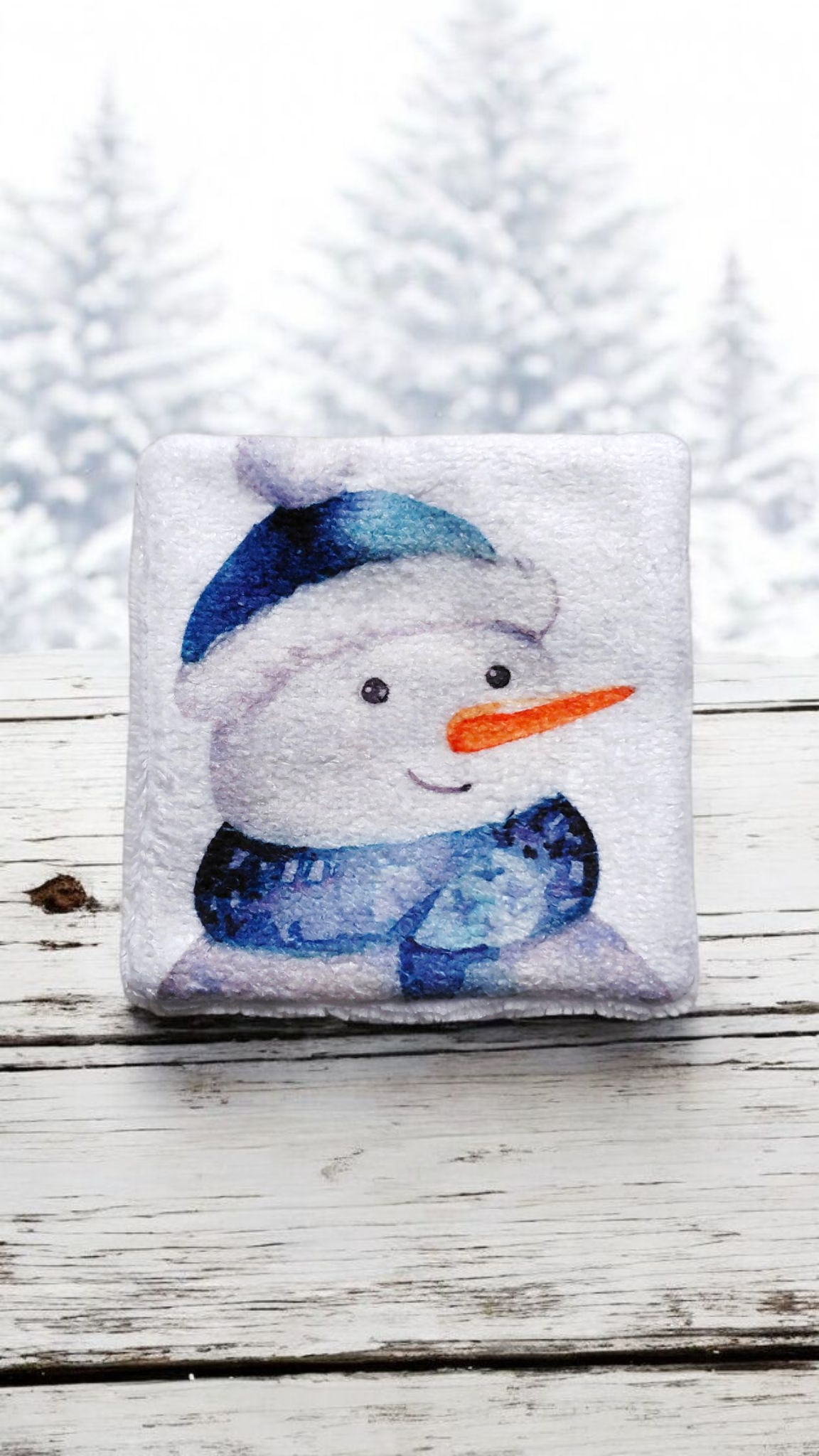 Lot de 4 lingettes lavables double face en éponge de bambou – motif de Noël – Oeko-Tex® et imprimé en France – Image 2