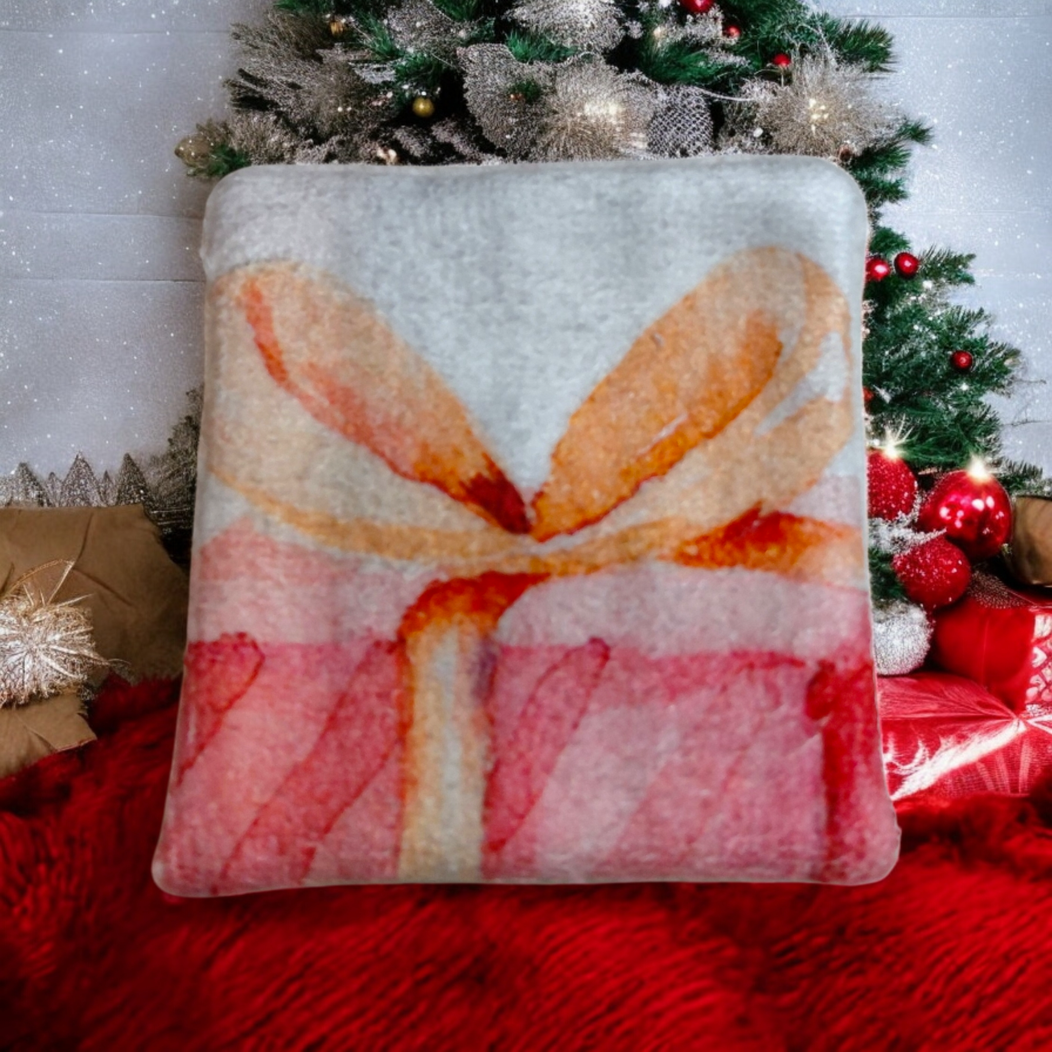 Lot de 4 lingettes lavables double face en éponge de bambou – motif de Noël – Oeko-Tex® et imprimé en France – Image 4