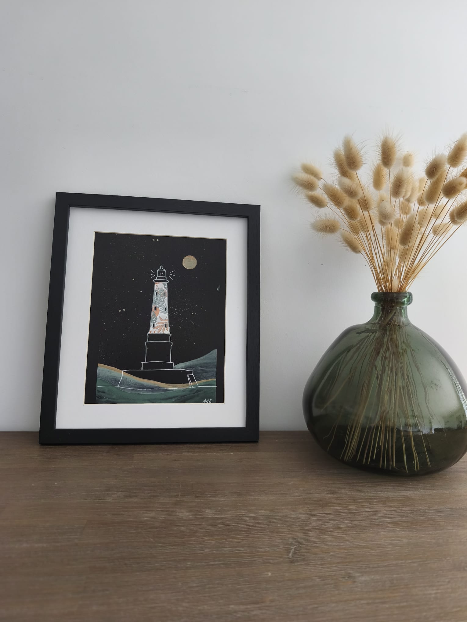 Tableau Phare de Cordouan | Technique Mixte (Peinture & Collage) | Fait Main France – Image 2