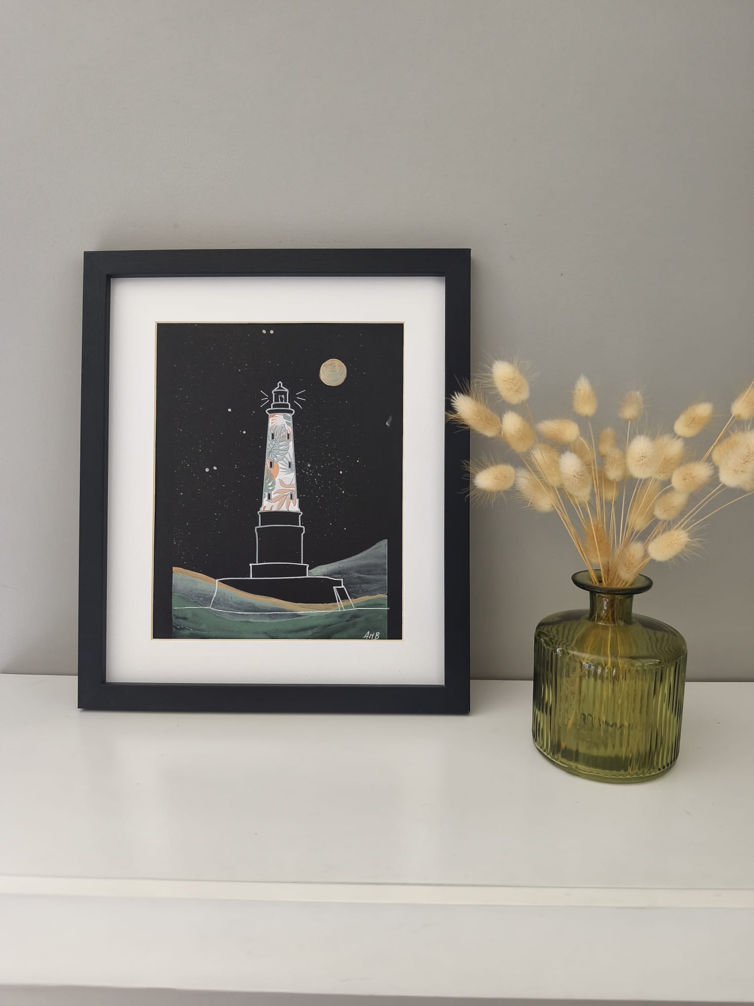 Tableau Phare de Cordouan | Technique Mixte (Peinture & Collage) | Fait Main France – Image 3