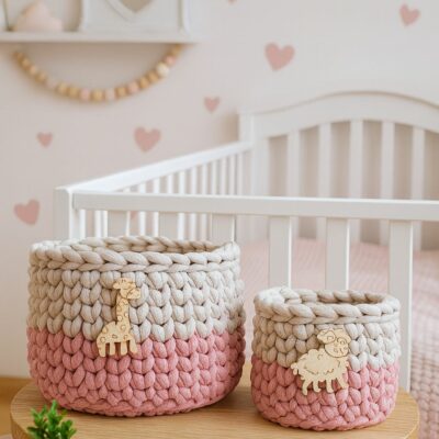 Panier au crochet (Sur commande et personnalisable)