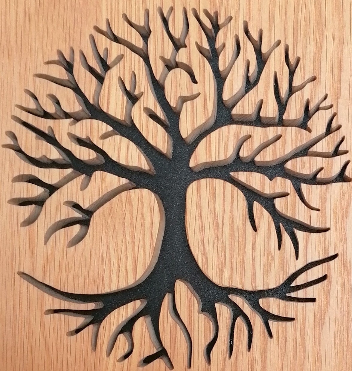 Arbre de vie en chêne massif, décoration murale 25 x25 cm , fait main. – Image 8