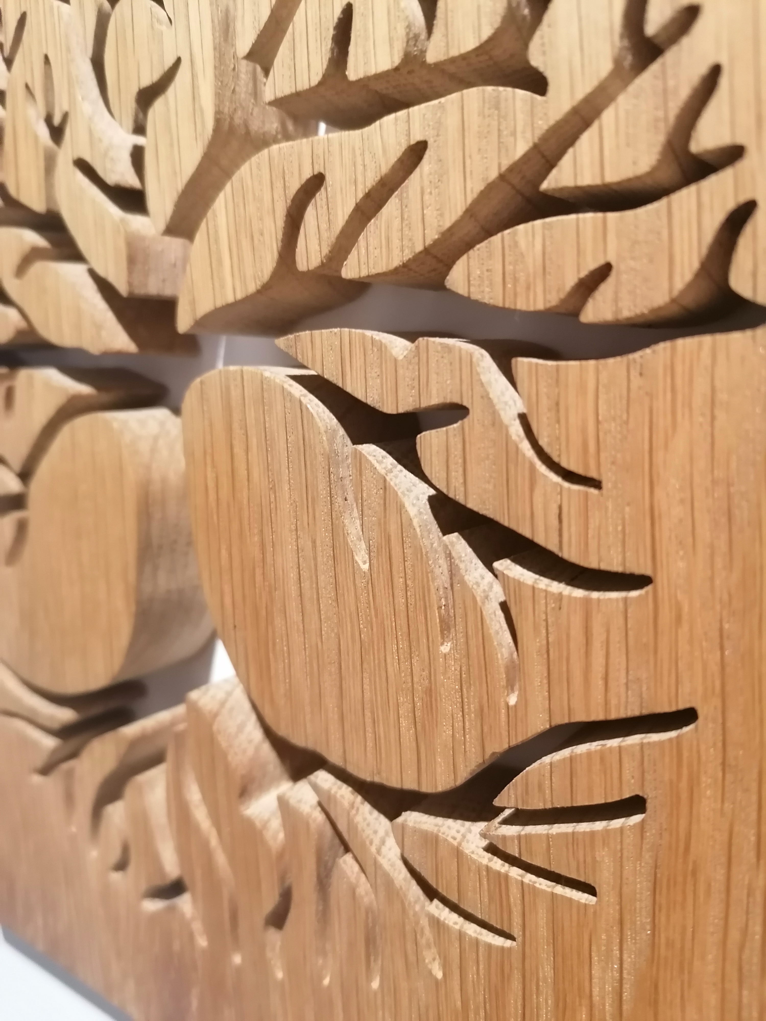Arbre de vie en chêne massif, décoration murale 25 x25 cm , fait main. – Image 4