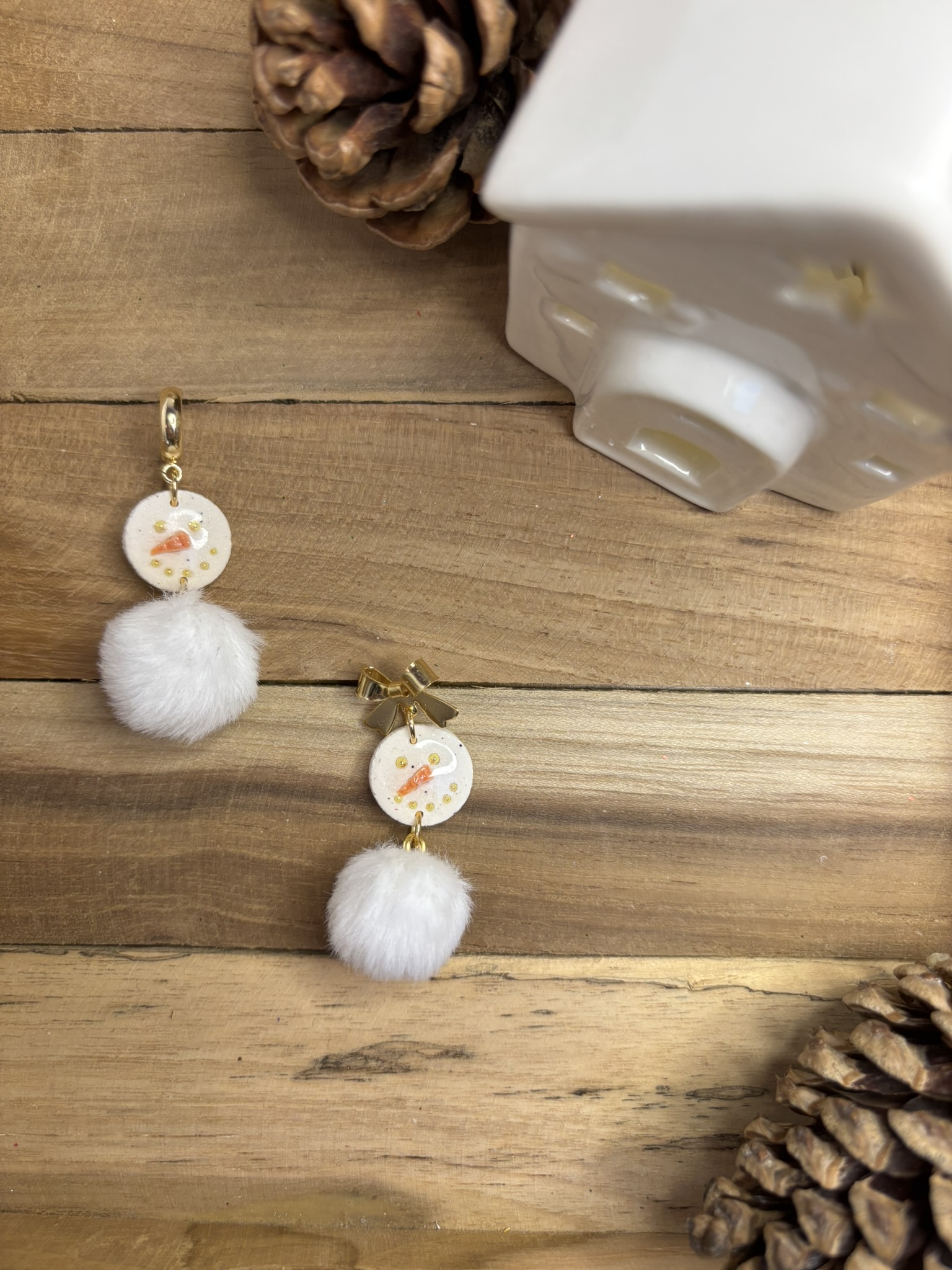 ☃️ boucles Bonhomme à pompon ☃️