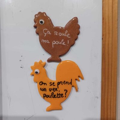 Lot 1 magnet humour poule plus coq