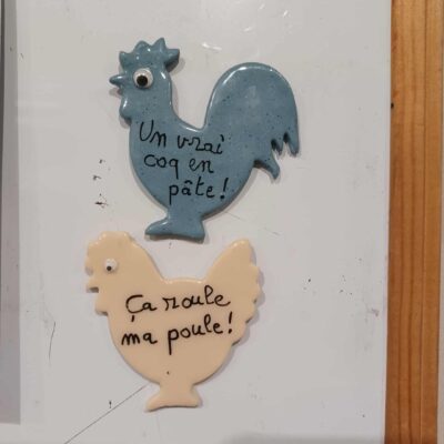 Lot 2 magnet humour poule plus coq