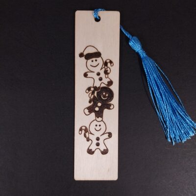 Marque page pain d'épice, bois, artisanat, fait-main, noël