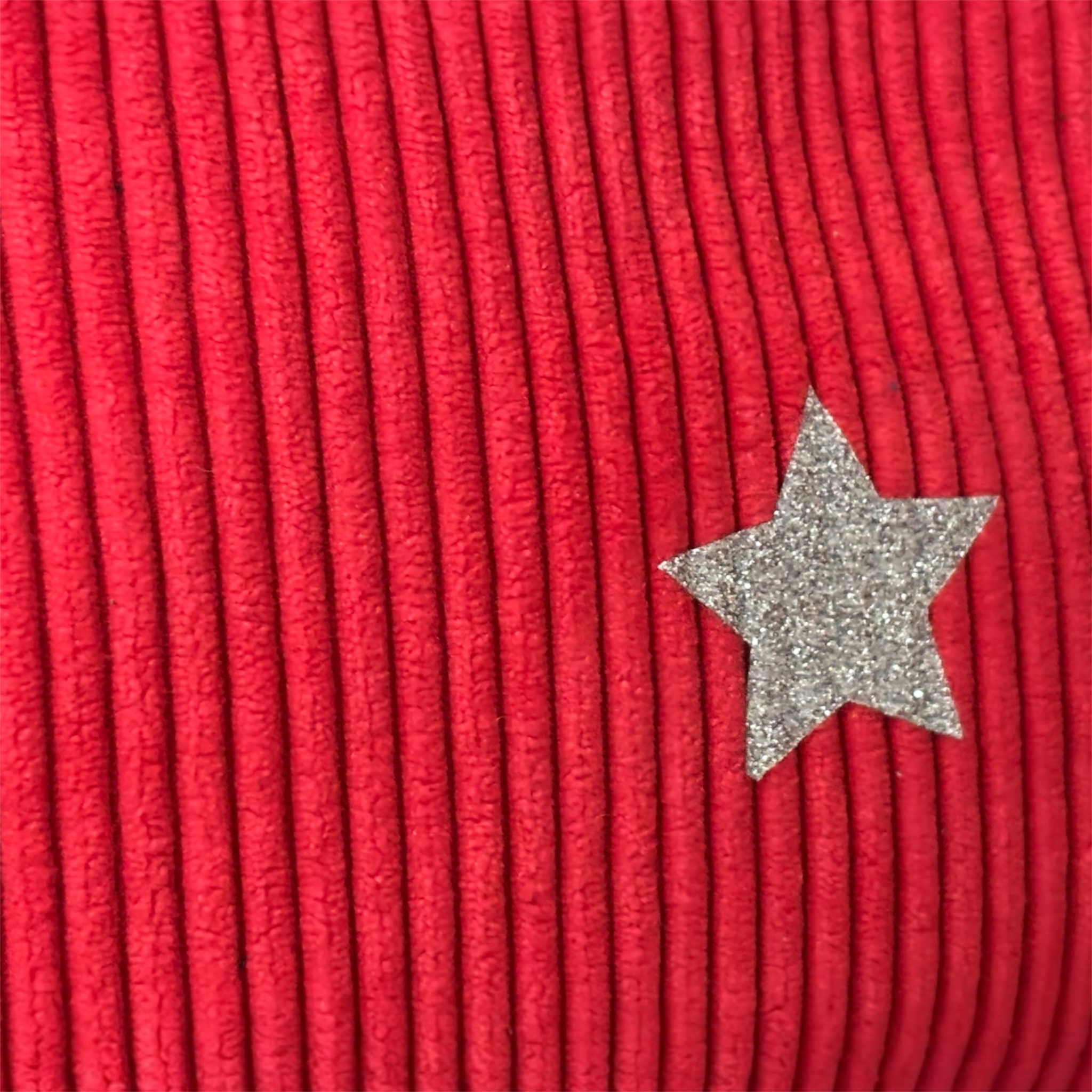 Duo trousse en velours côtelé rouge vif et son porte monnaie assorti- Création artisanale française – Image 2