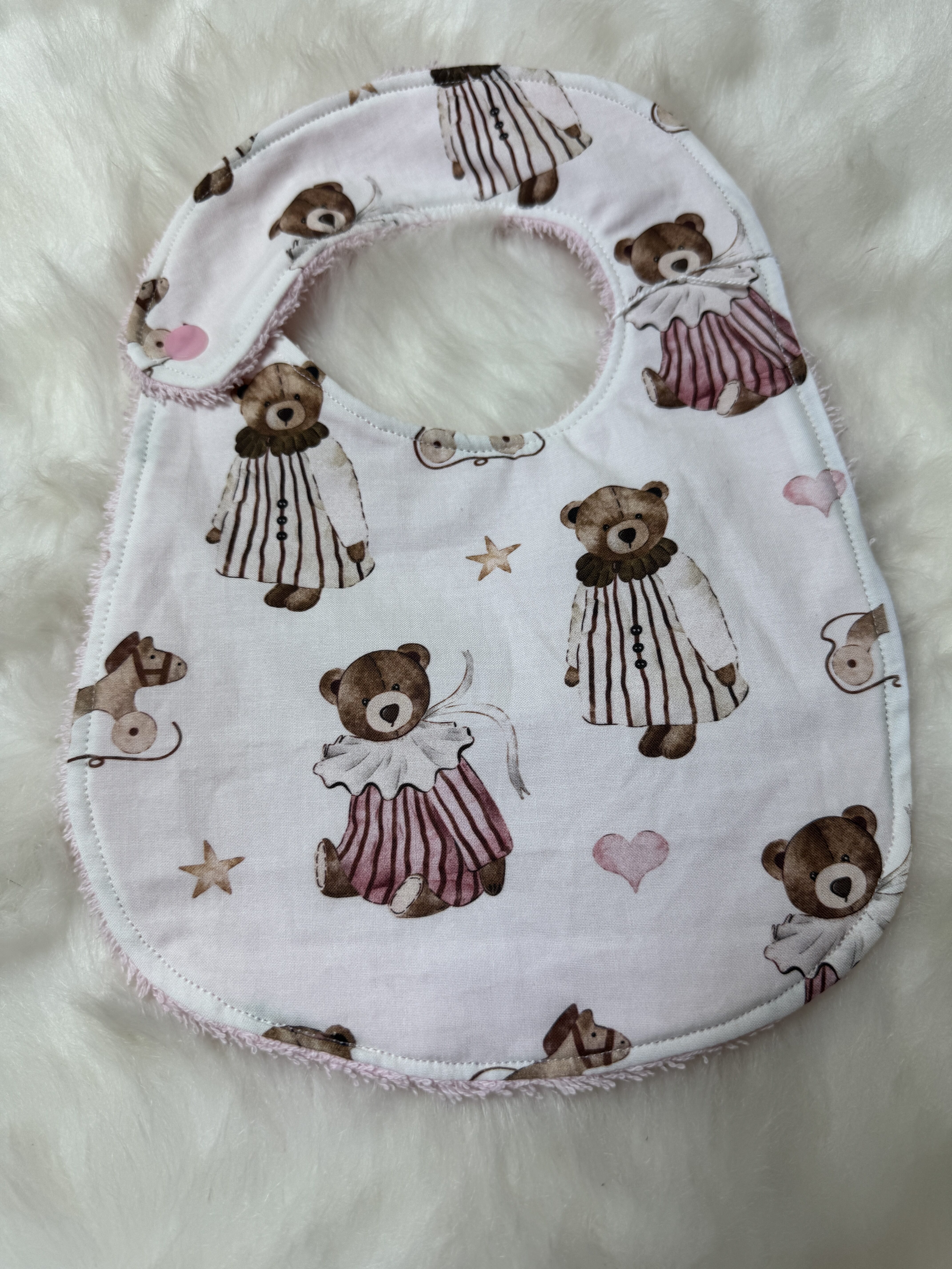 Bavoir bébé fait-main coton éponge thème ours