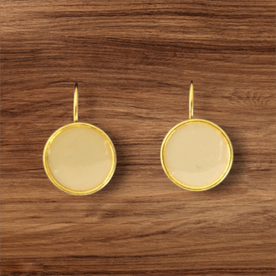 boucles d'oreilles crème et or