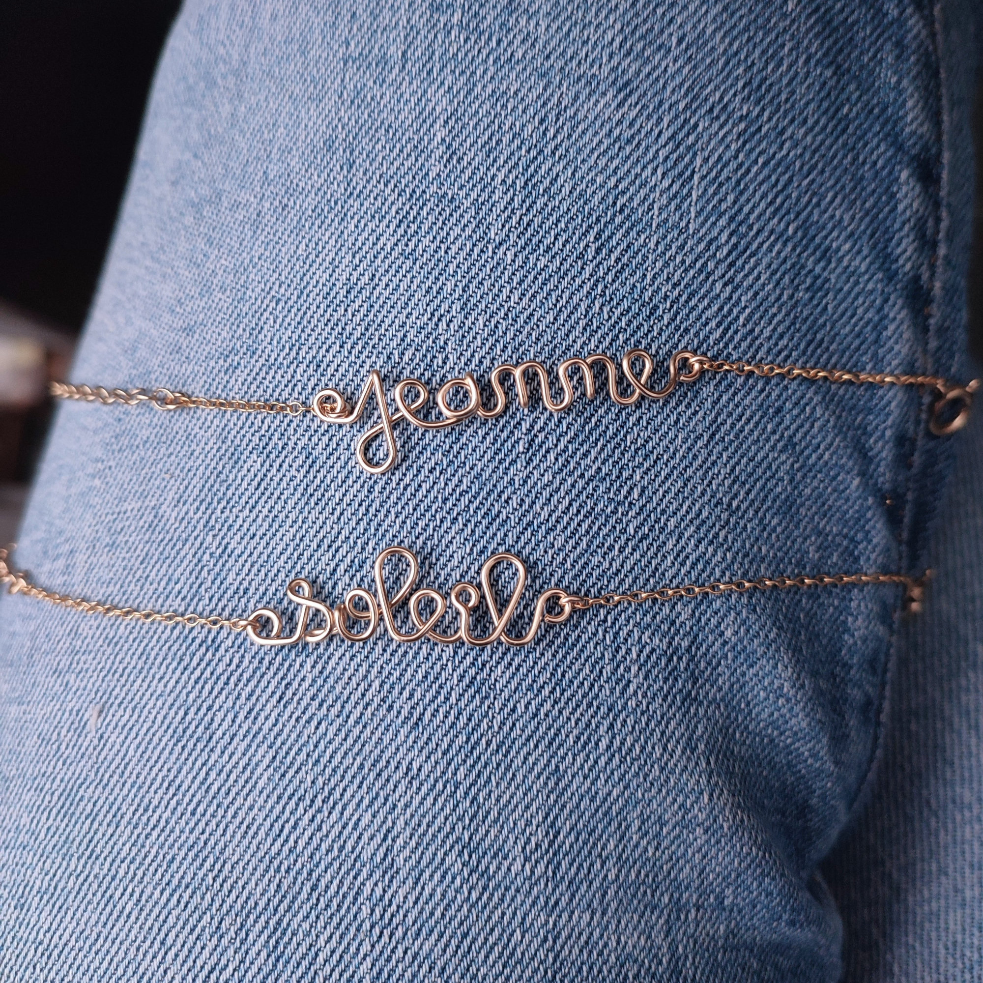 Bracelet message personnalisable – chaîne ajustable – Image 3