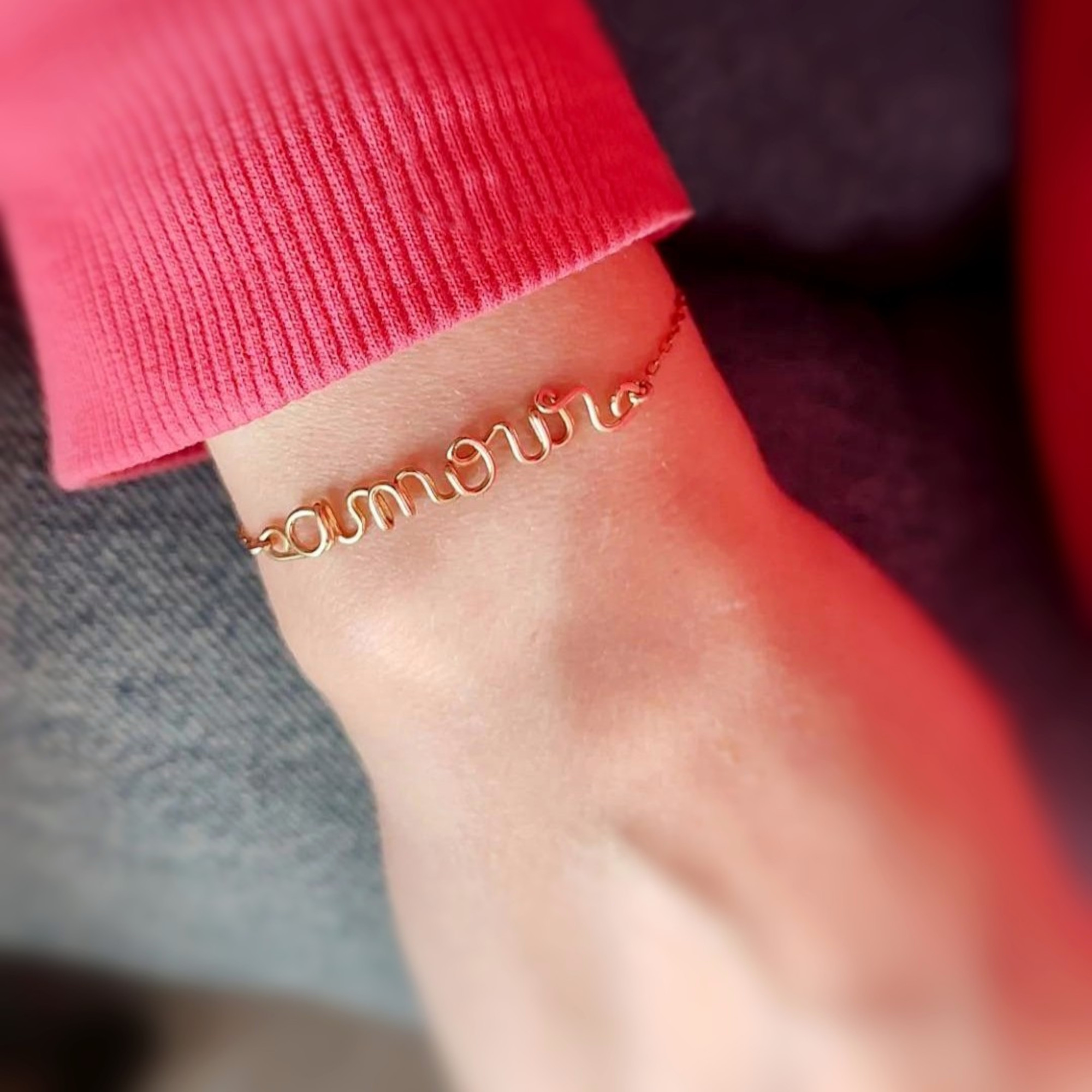 Bracelet message personnalisable – chaîne ajustable
