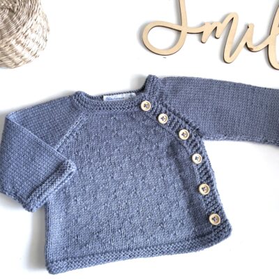 La brassiere bébé en laine mérinos – coloris bleuet