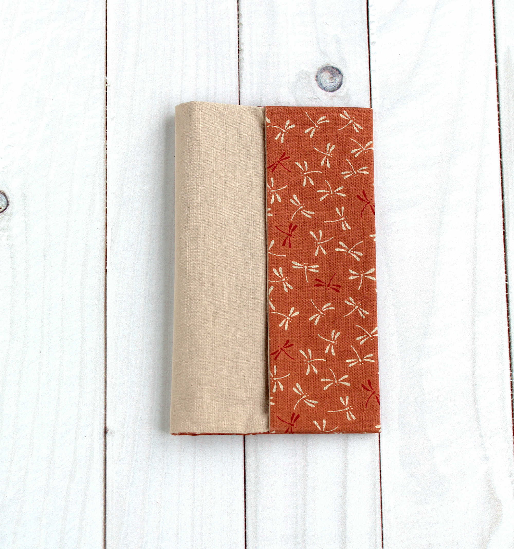 Porte chéquier tissu japonais libellules, protège chéquier talon haut, étui chéquier portefeuille – Image 4