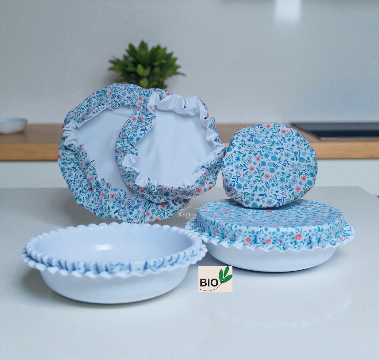 lot de 3 charlottes alimentaires coton bio doublé PUL certifié contact alimentaire modèle au choix – Image 5