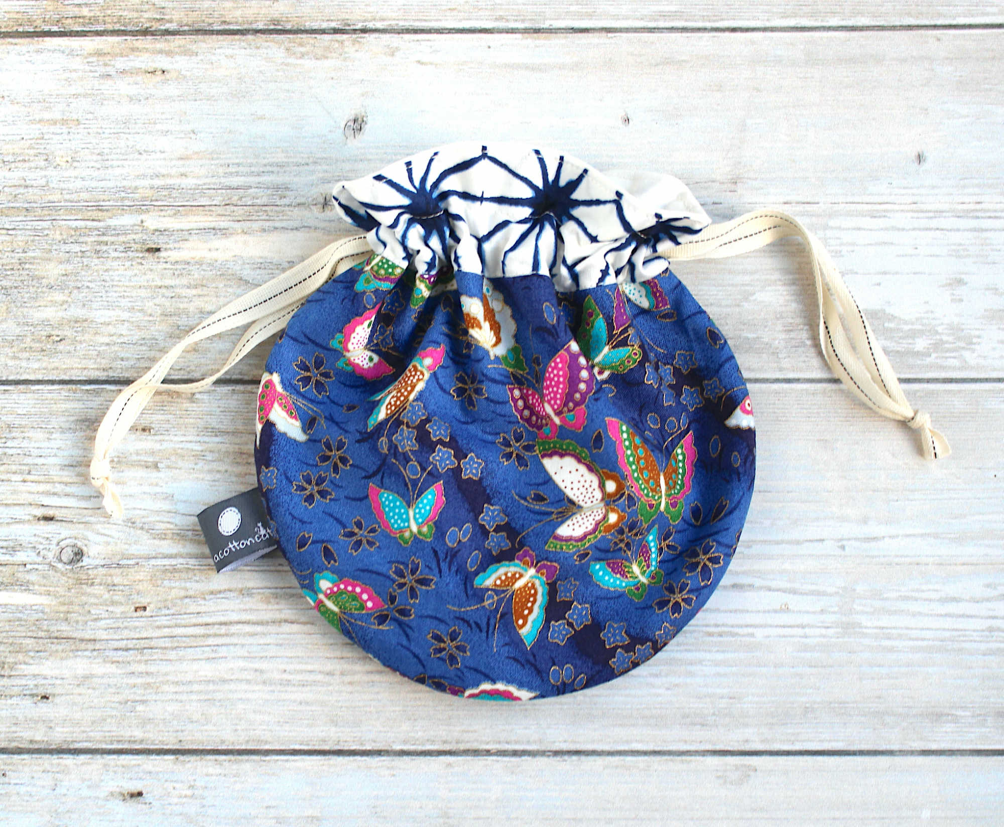 Pochette japonaise ronde, pochette câbles et écouteurs, pochon cadeaux, accessoire japonais – Image 2