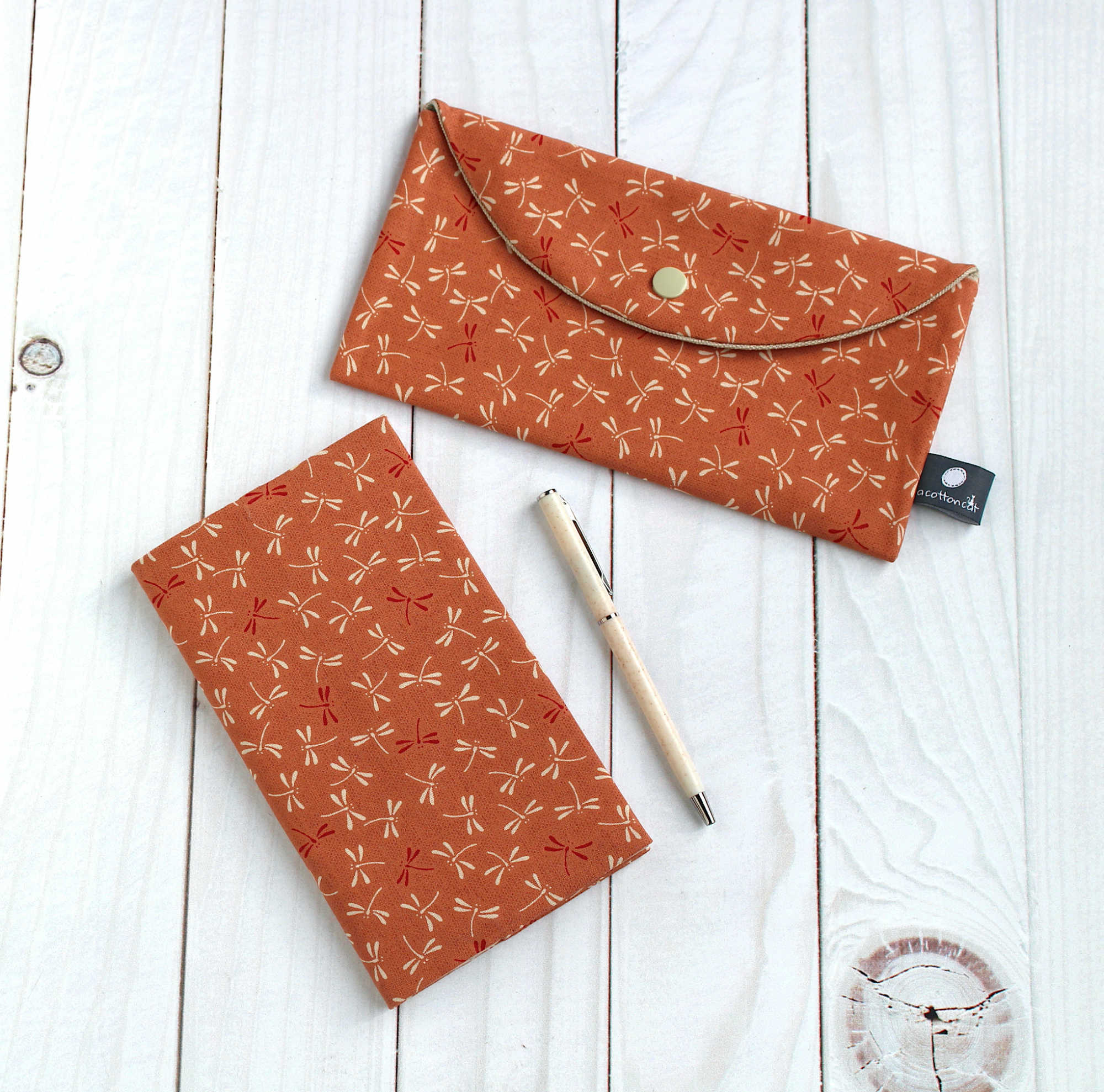 pochettes japonaises tissu libellules