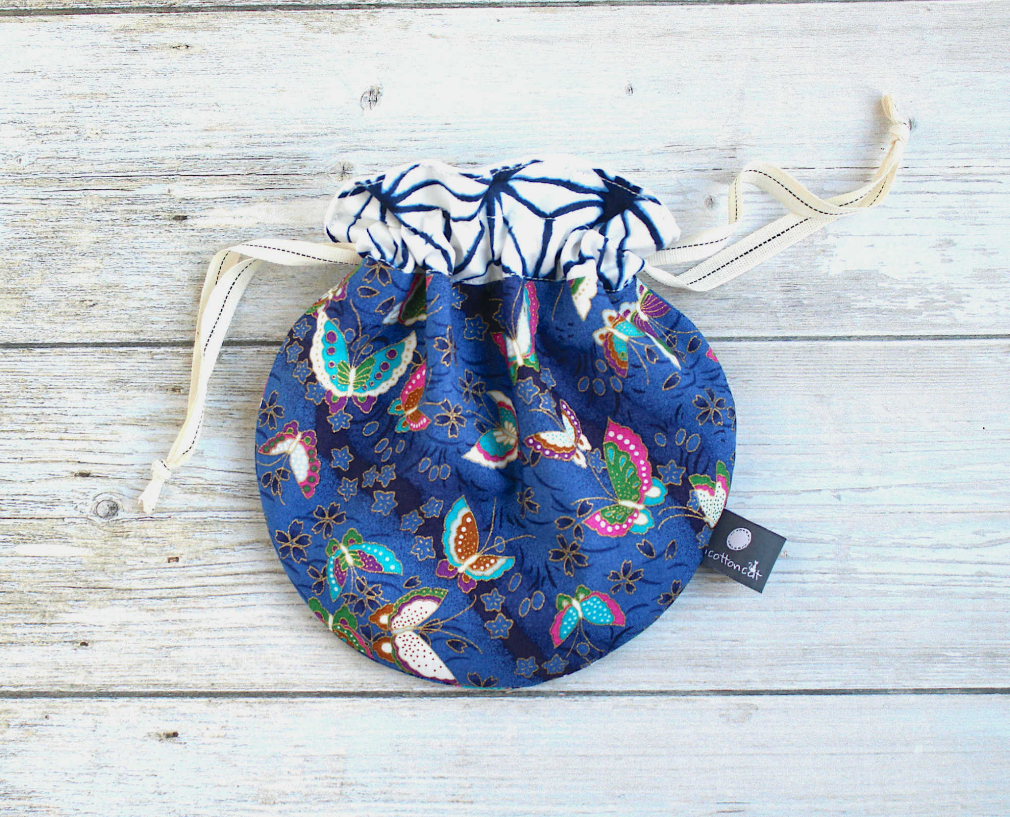 Pochette japonaise ronde, pochette câbles et écouteurs, pochon cadeaux, accessoire japonais – Image 4