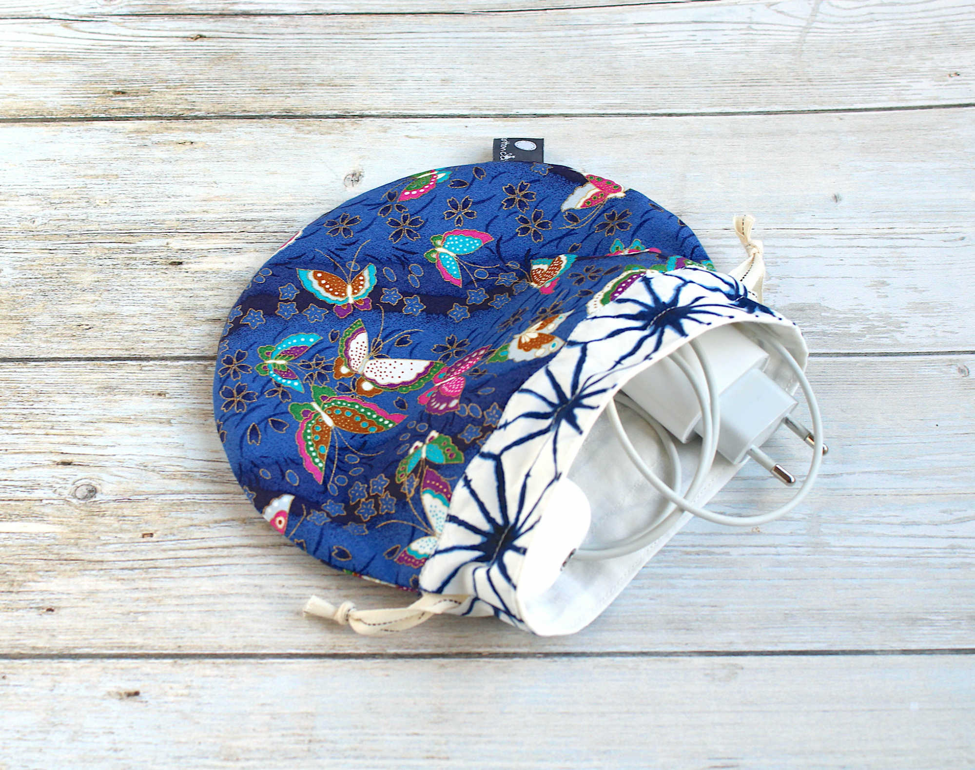 Pochette japonaise ronde, pochette câbles et écouteurs, pochon cadeaux, accessoire japonais – Image 6