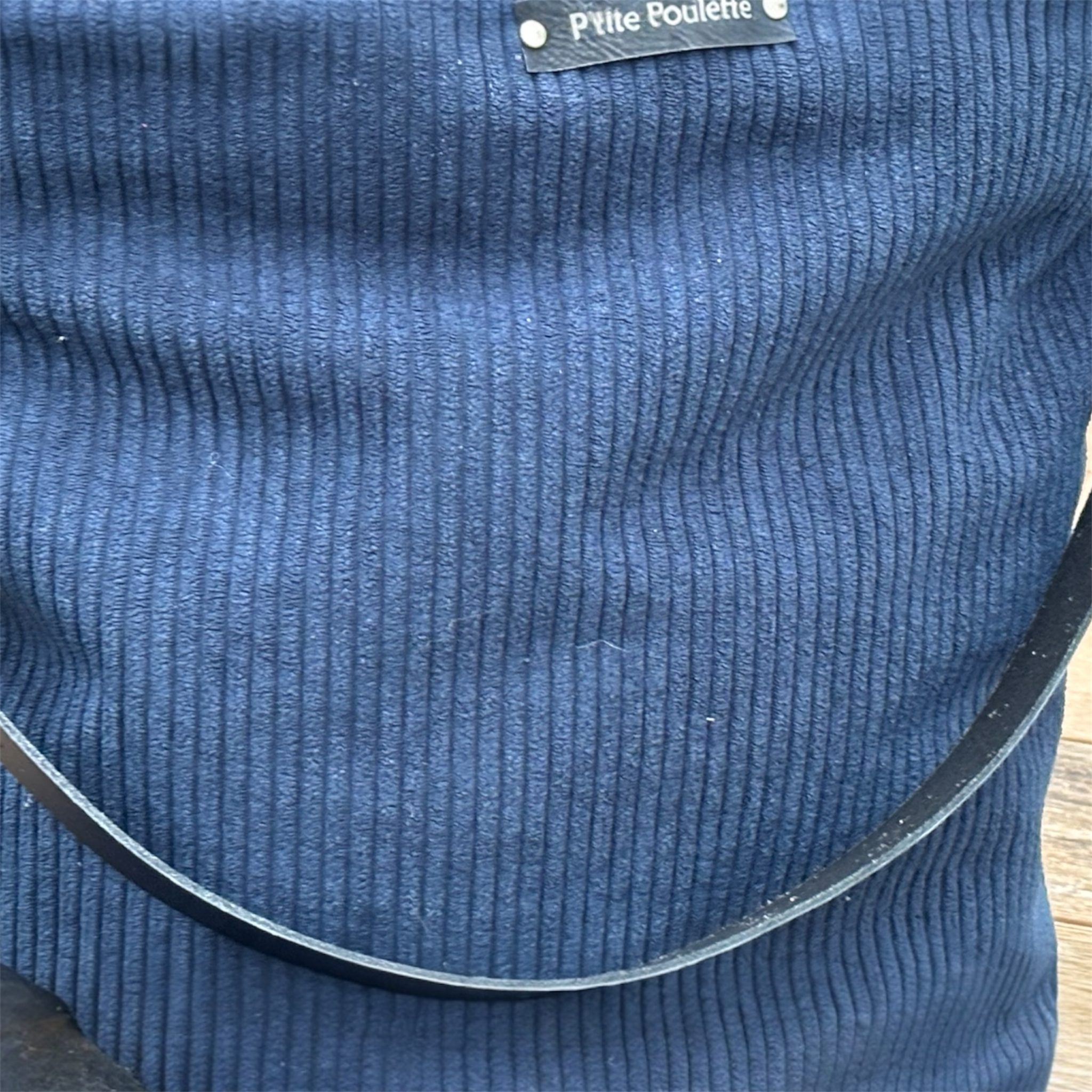 Sac Cabas Femme en Velours Côtelé Bleu Marine – Création Artisanale Française – Image 2