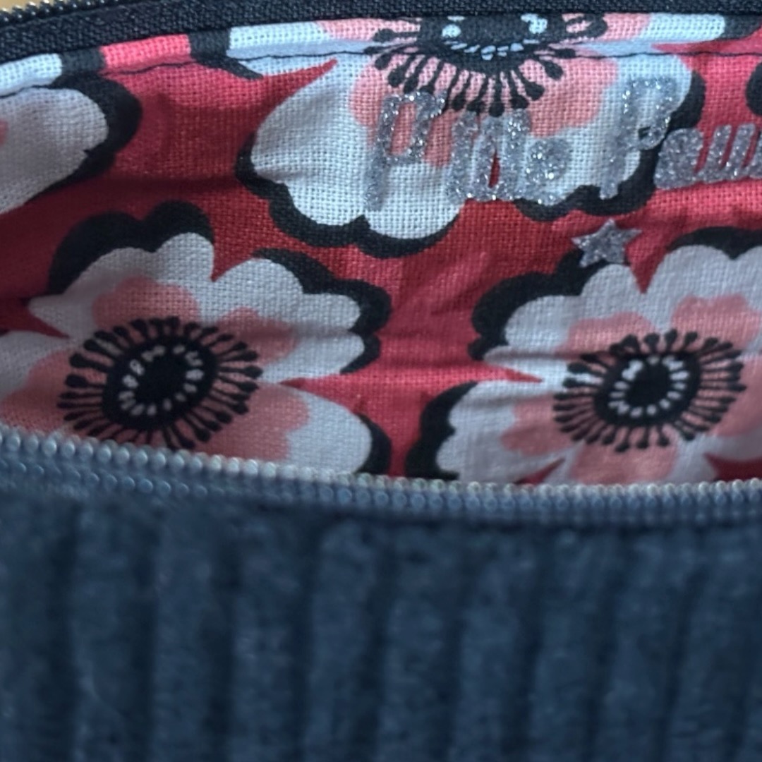 Duo trousse en velours côtelé noir et son porte monnaie assorti- Création artisanale française – Image 4