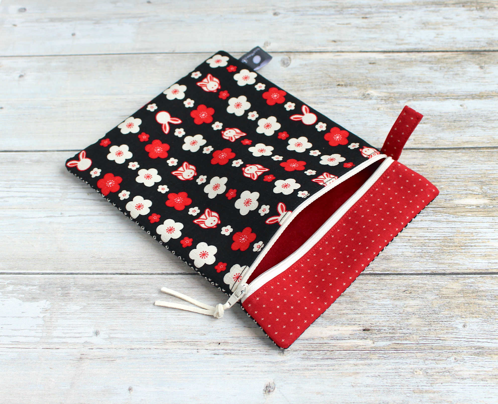 Pochette japonaise zippee, porte livre, étui billets avion passeport, porte documents voyage – Image 3