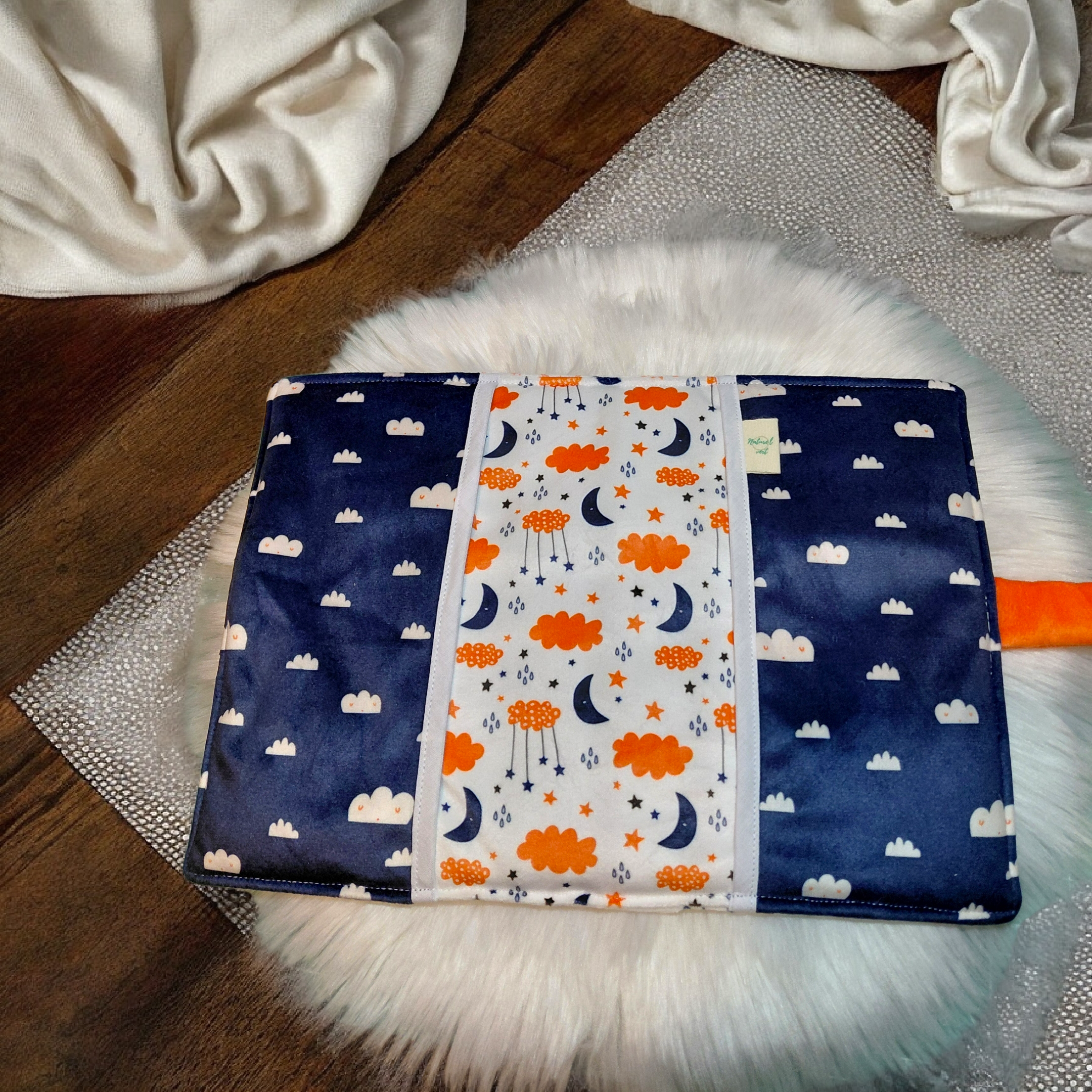 Protège carnet de santé bébé personnalisable en velours molletonné motif renard – Fait main, tissu Oeko-Tex® – Image 2