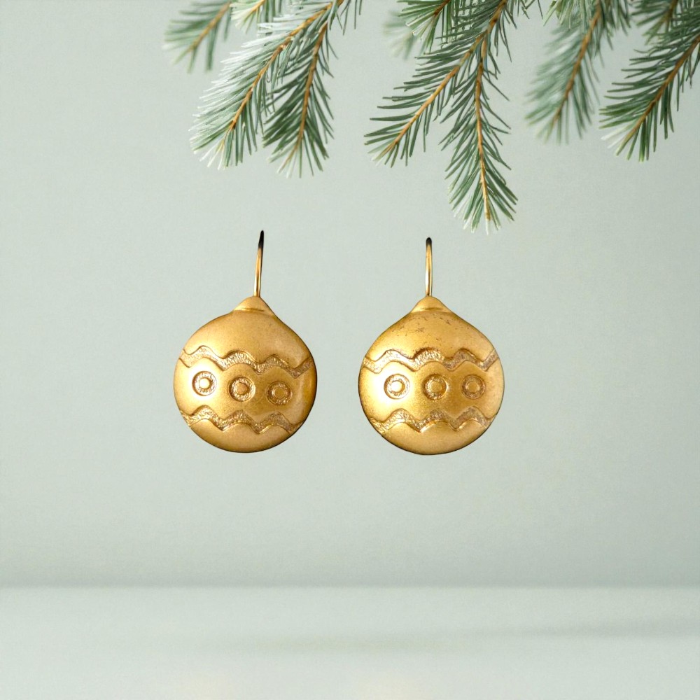 boucles d'oreilles boules de Noël