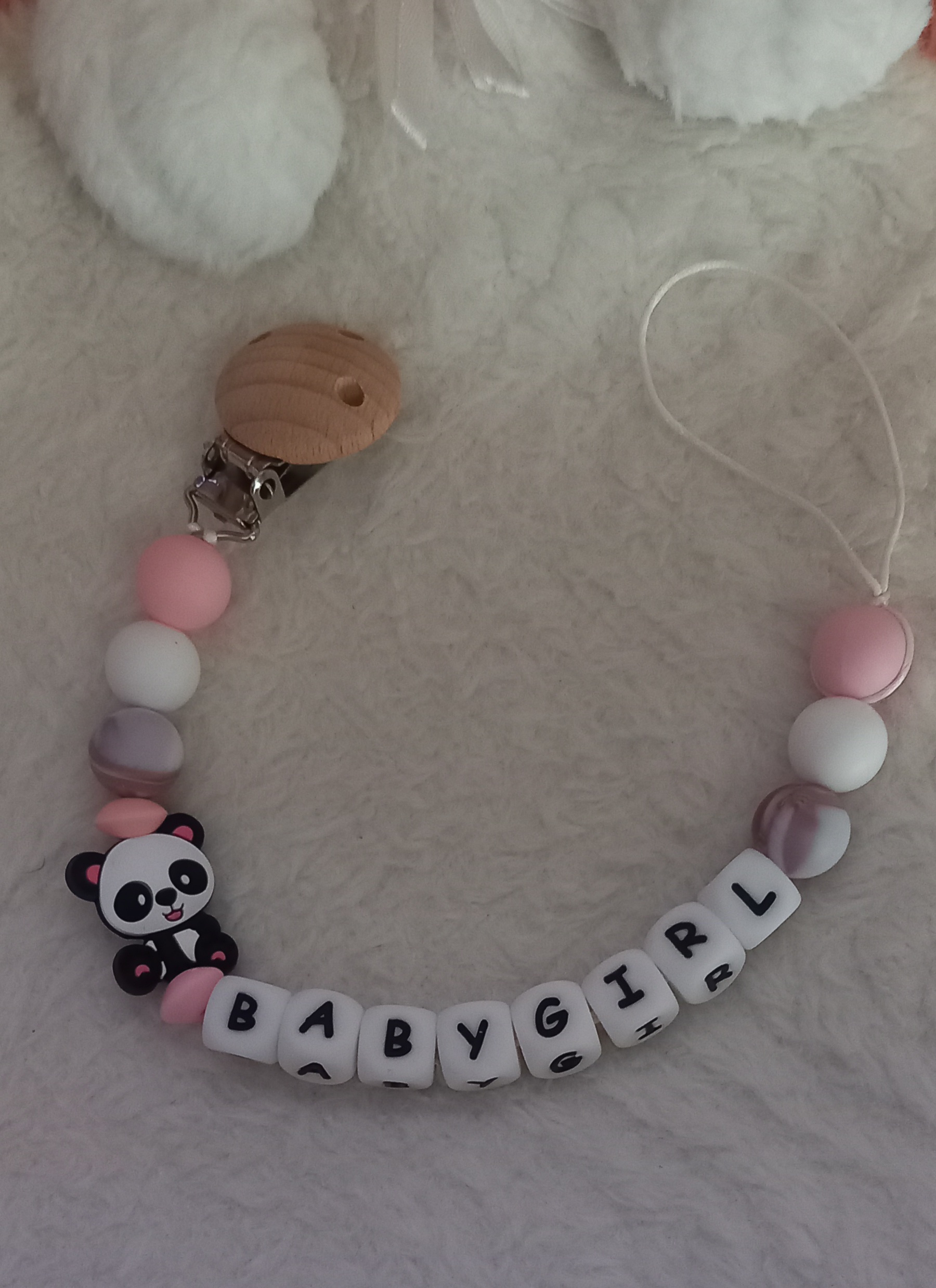 Attache tétine personnalisée 🐼