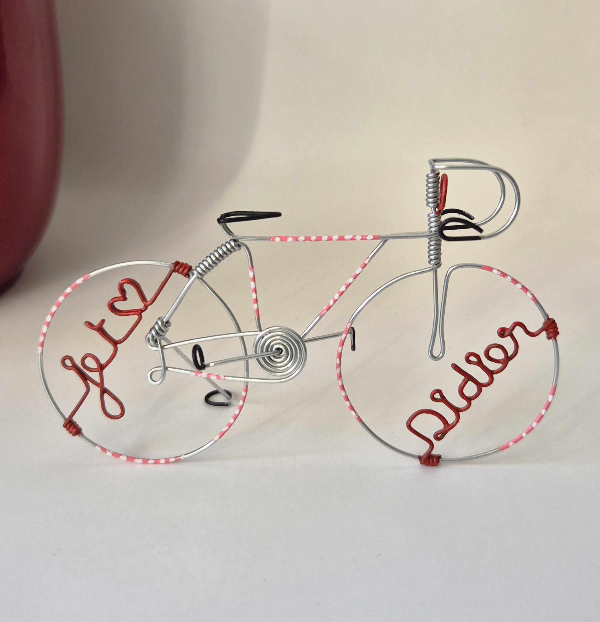 Vélo miniature Saint-Valentin personnalisable