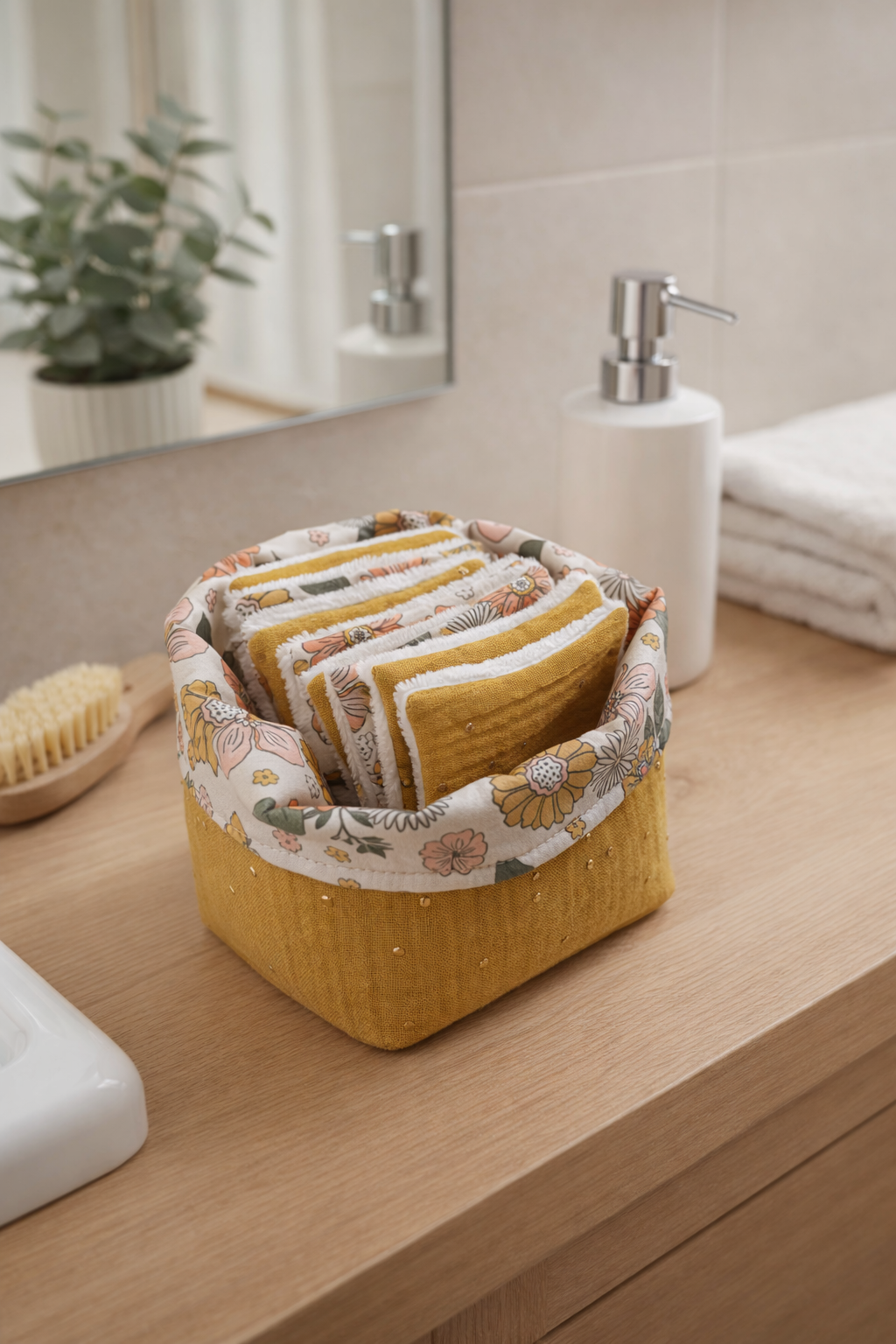 panière lot lingettes lavables