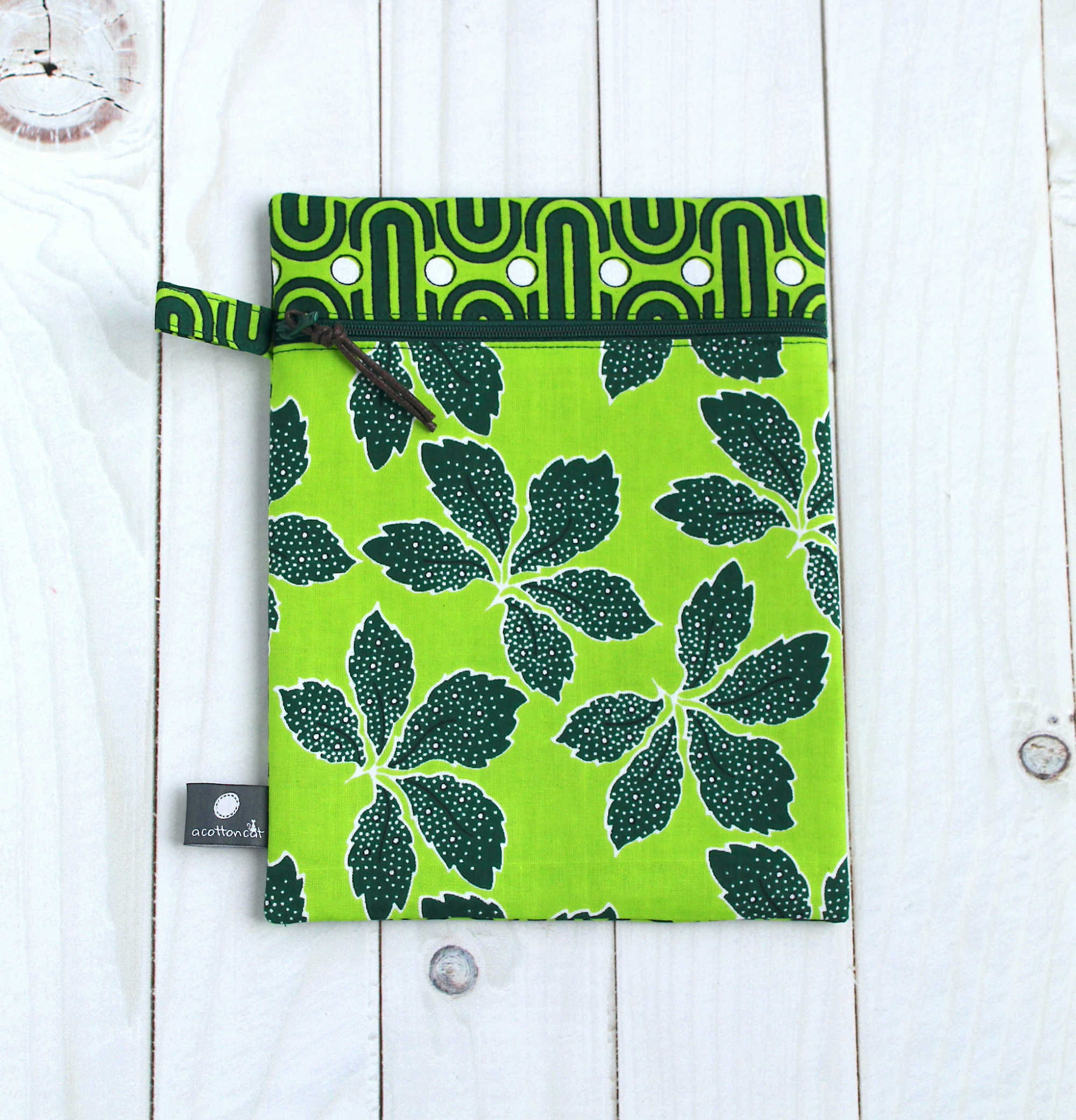 pochette plate zippee tissu wax