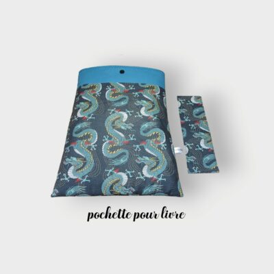 pochette à livre, sac à livre, pochette pour tablette molletonnée, modèles dragons