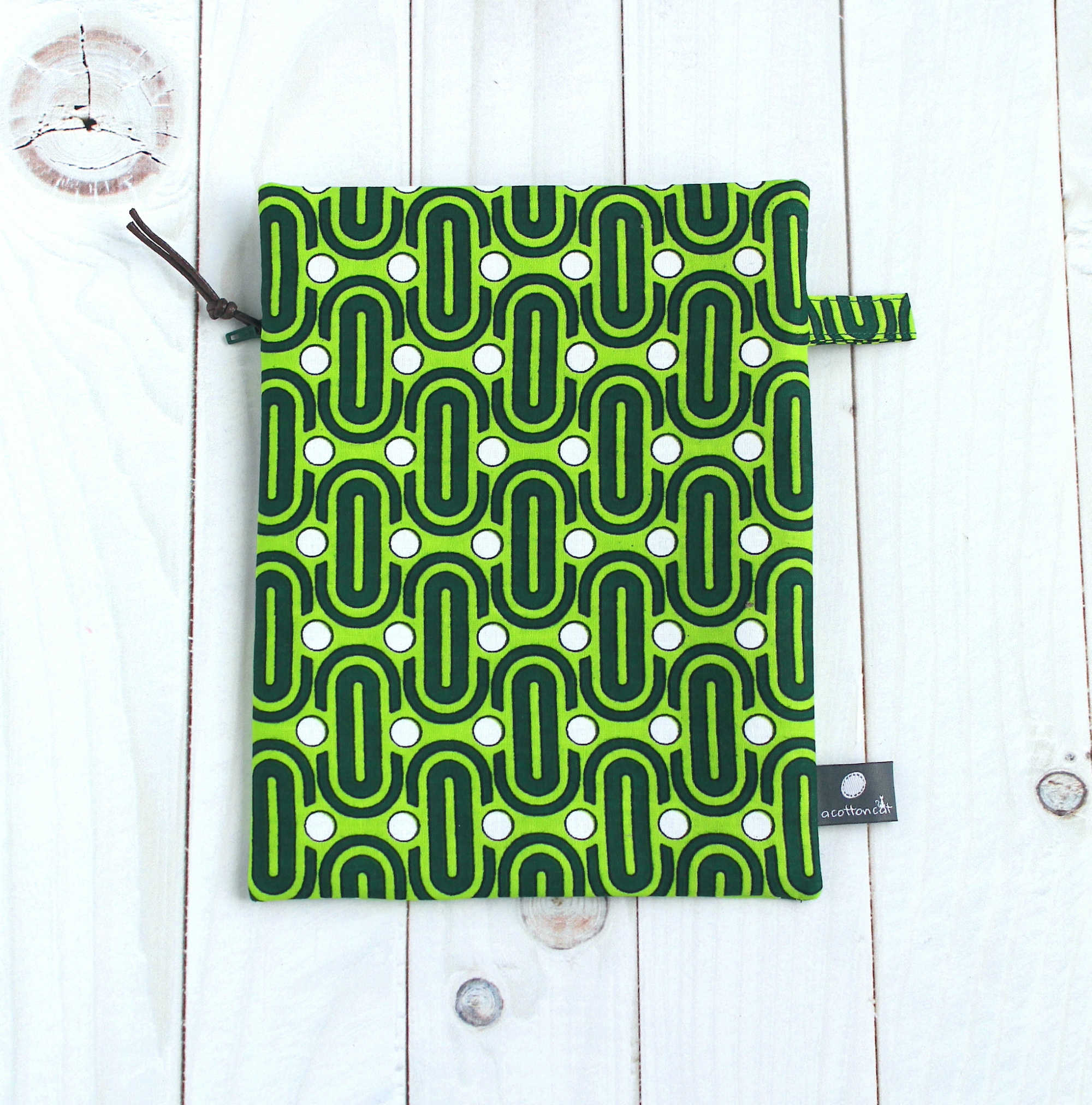 trousse plate zip coton wax