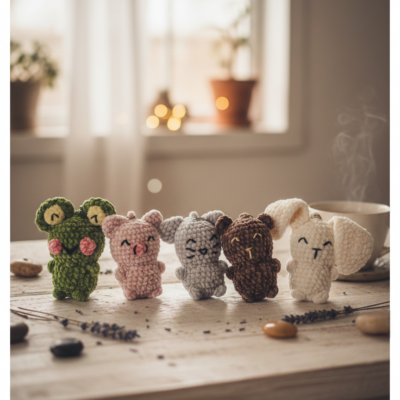 Porte-clé Animal au crochet fait main - Bijou de sac amigurumi - Petit cadeau original et personnalisé