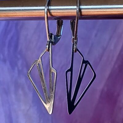 Boucles d'oreilles acier inoxydable, motifs cristaux