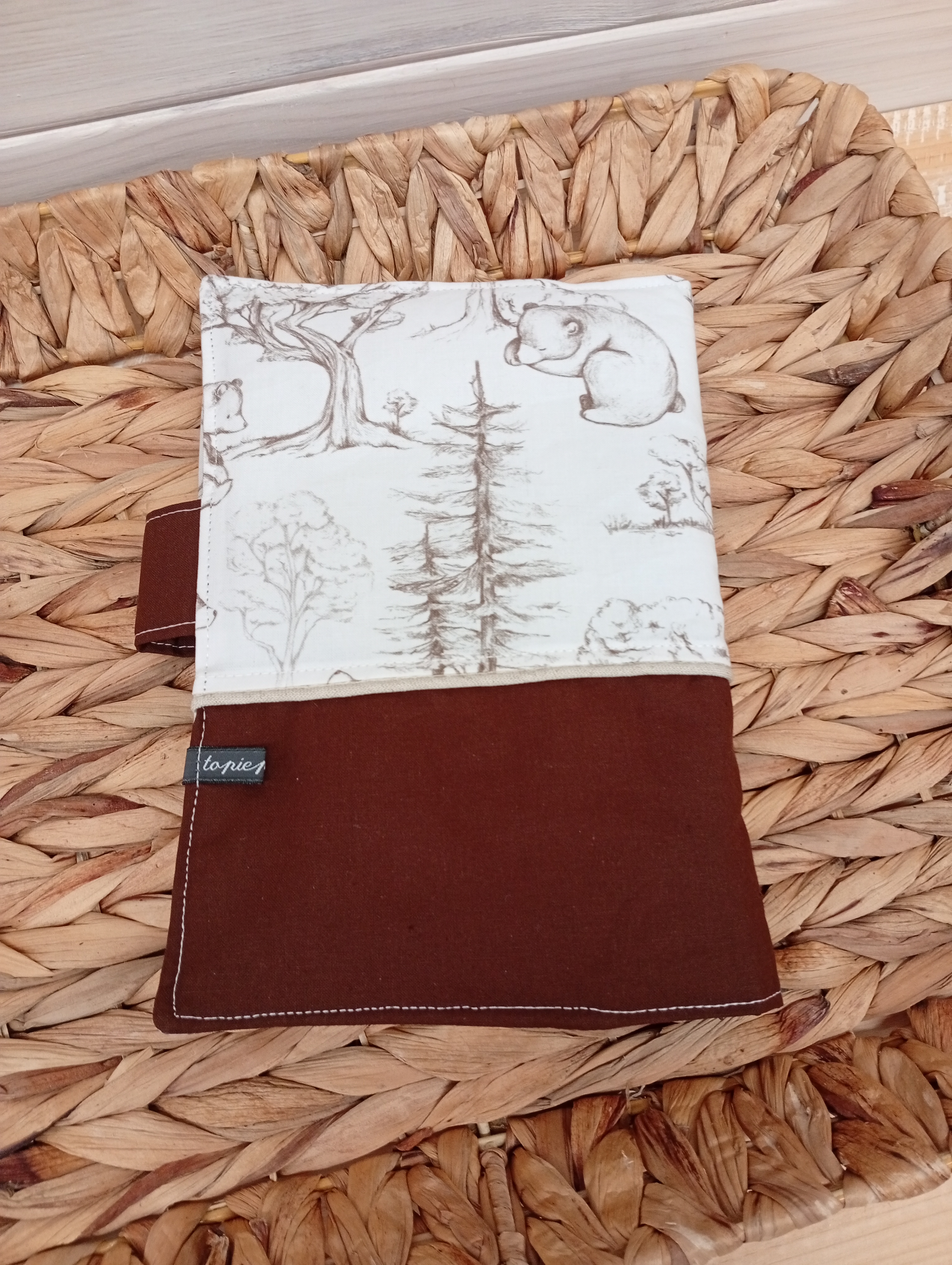 Ensemble naissance personnalisée, Couverture bébé, carnet de santé et trousse de toilette assortis, Cadeau naissance, Thème ours forêt – Image 6