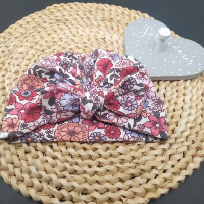 Bonnet turban coton bébé fille